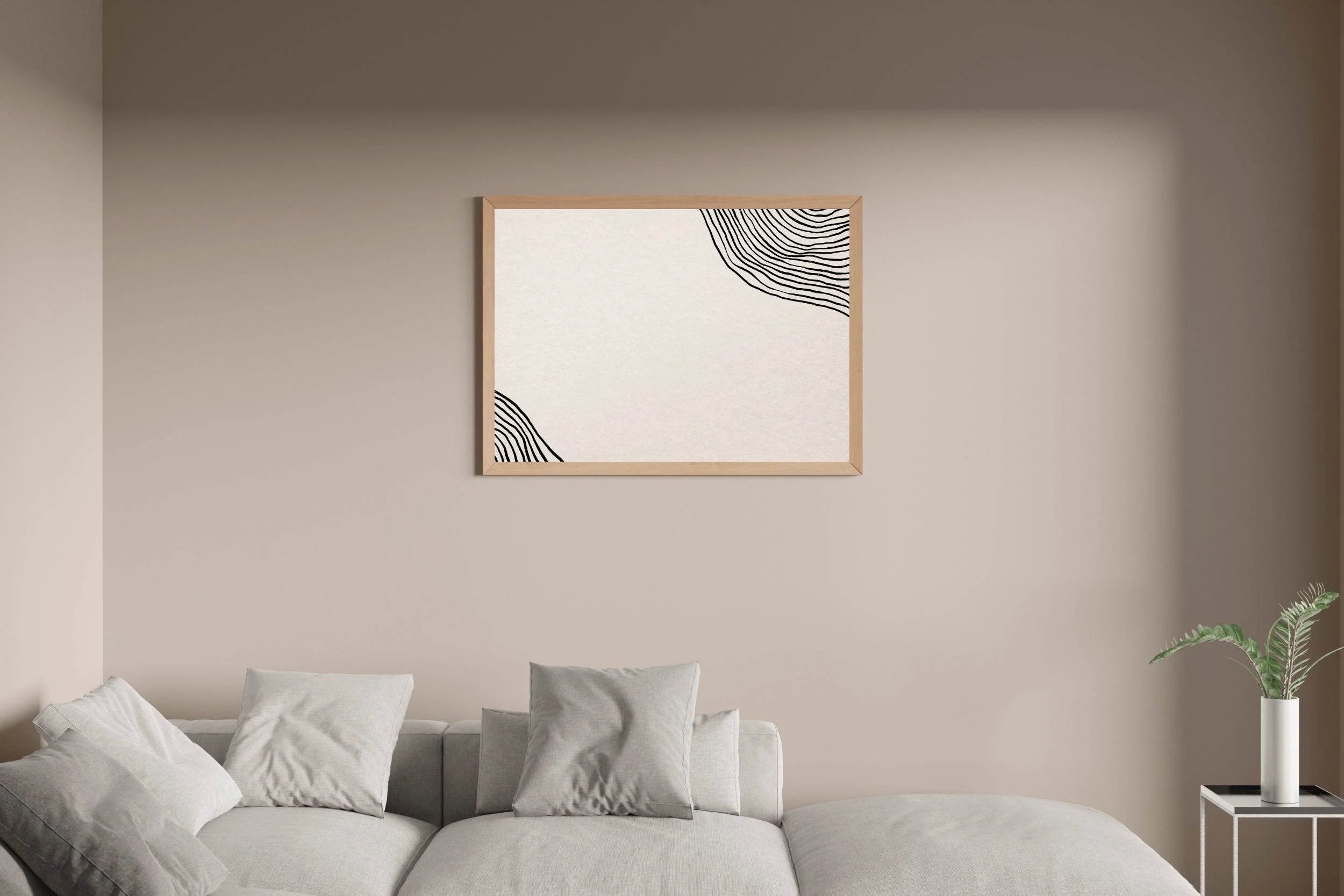 Black And White Wavy Lines Wall Art - beink online art store