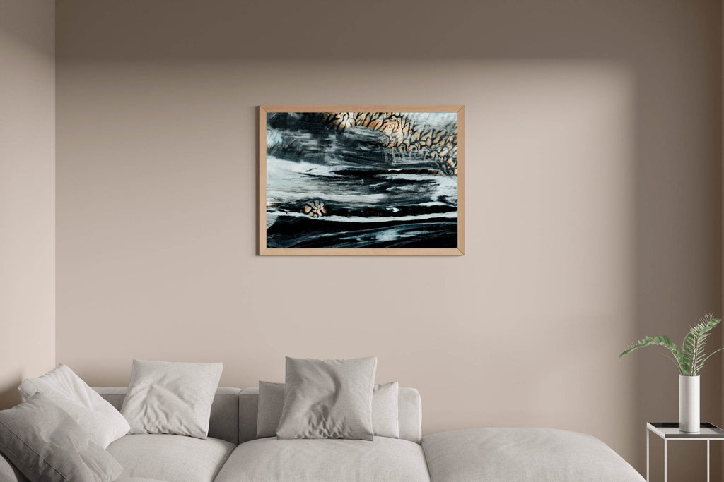 Dark Textured Oil Painting Abstract Wall Art - beink online art store