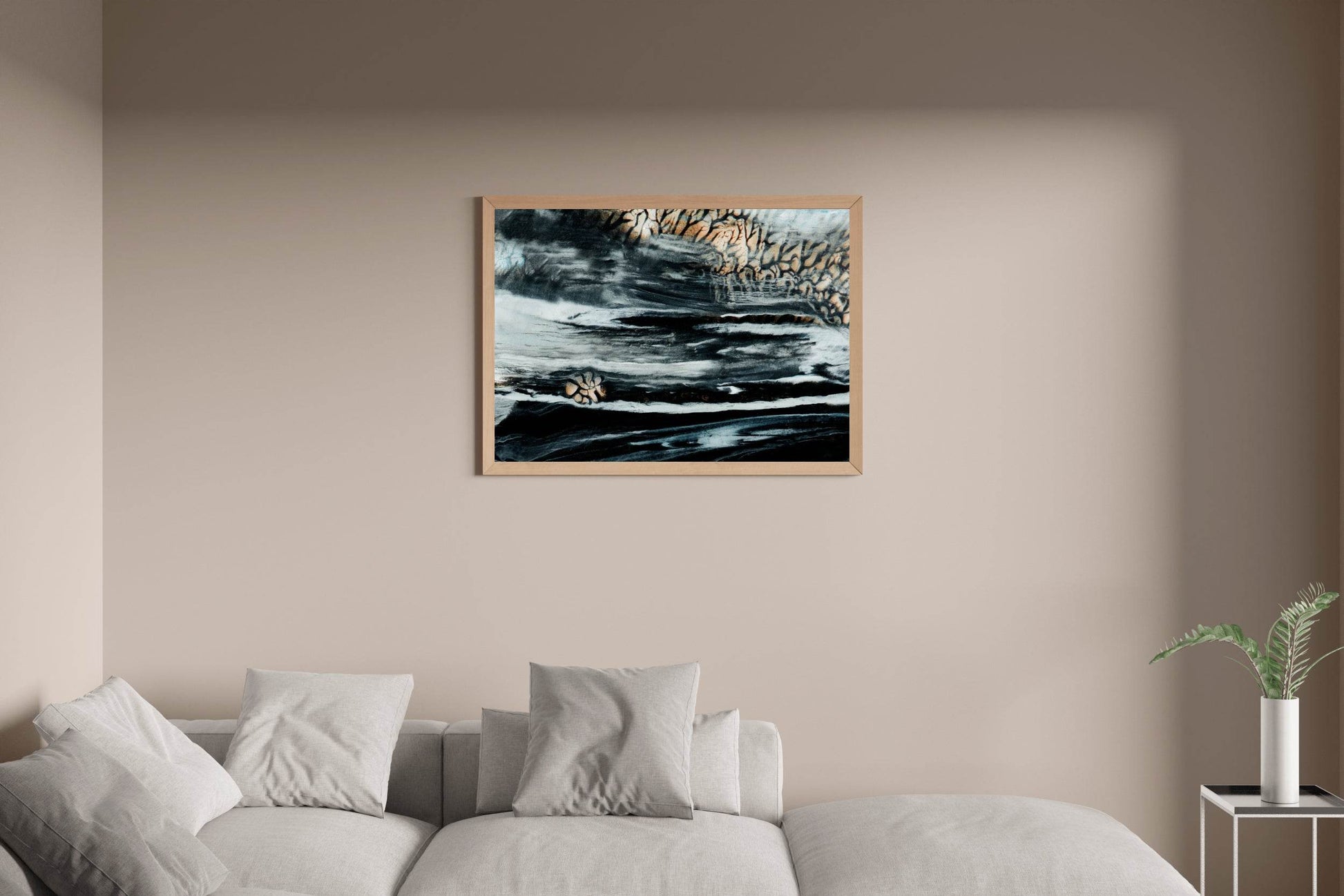 Dark Textured Oil Painting Abstract Wall Art - beink online art store