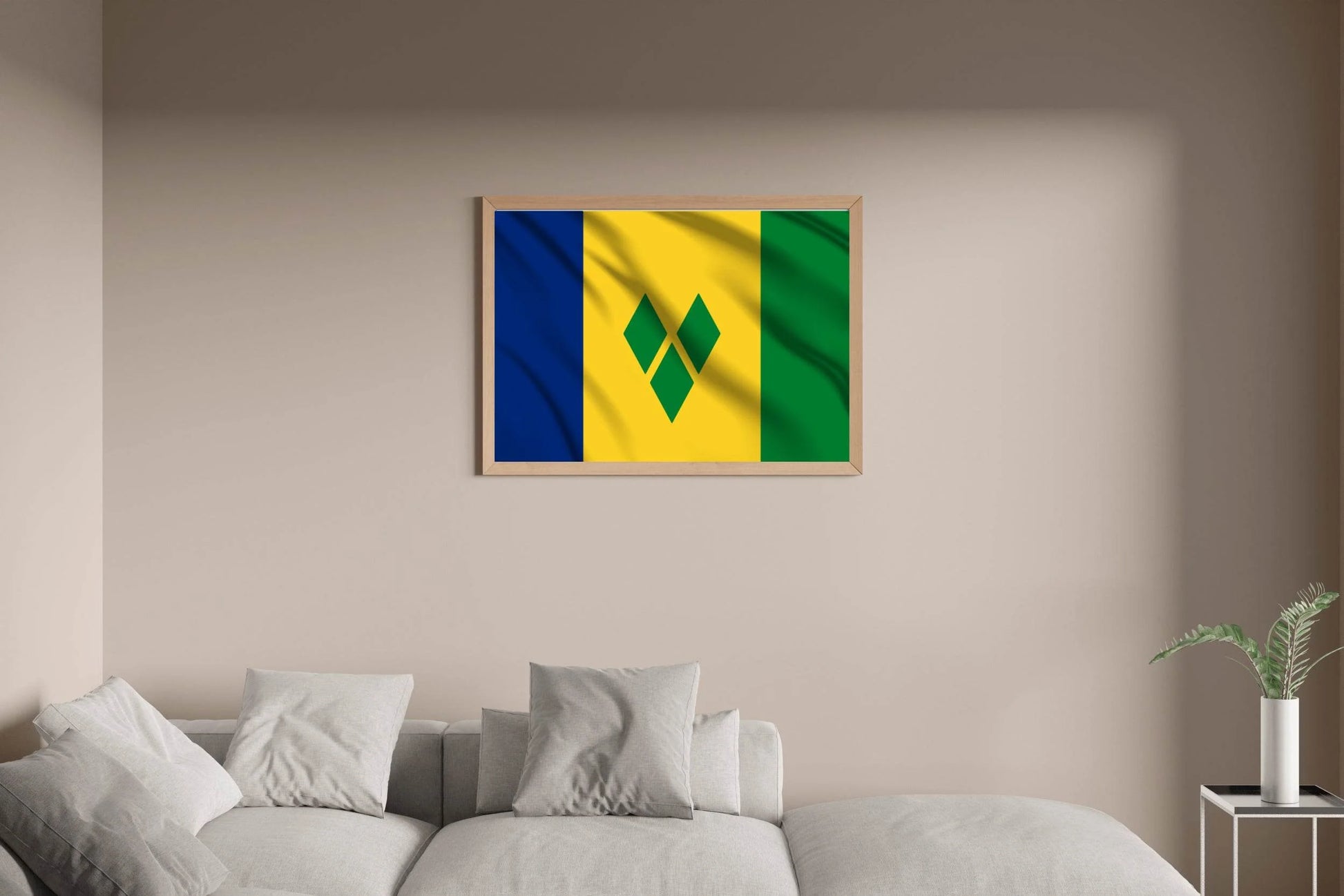 Saint Vincent and the Grenadines National Flag Wall Art - beink online art store
