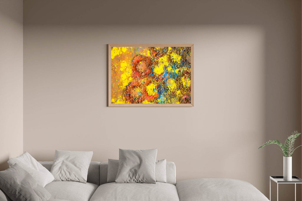 Round Prints on Painted Surface Abstract Wall Art - beink online art store