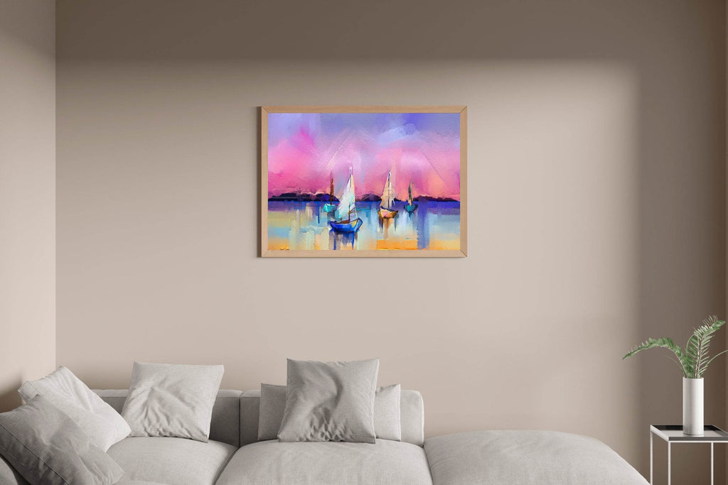 Watercolor Painting of Sailboats Wall Art - beink online art store