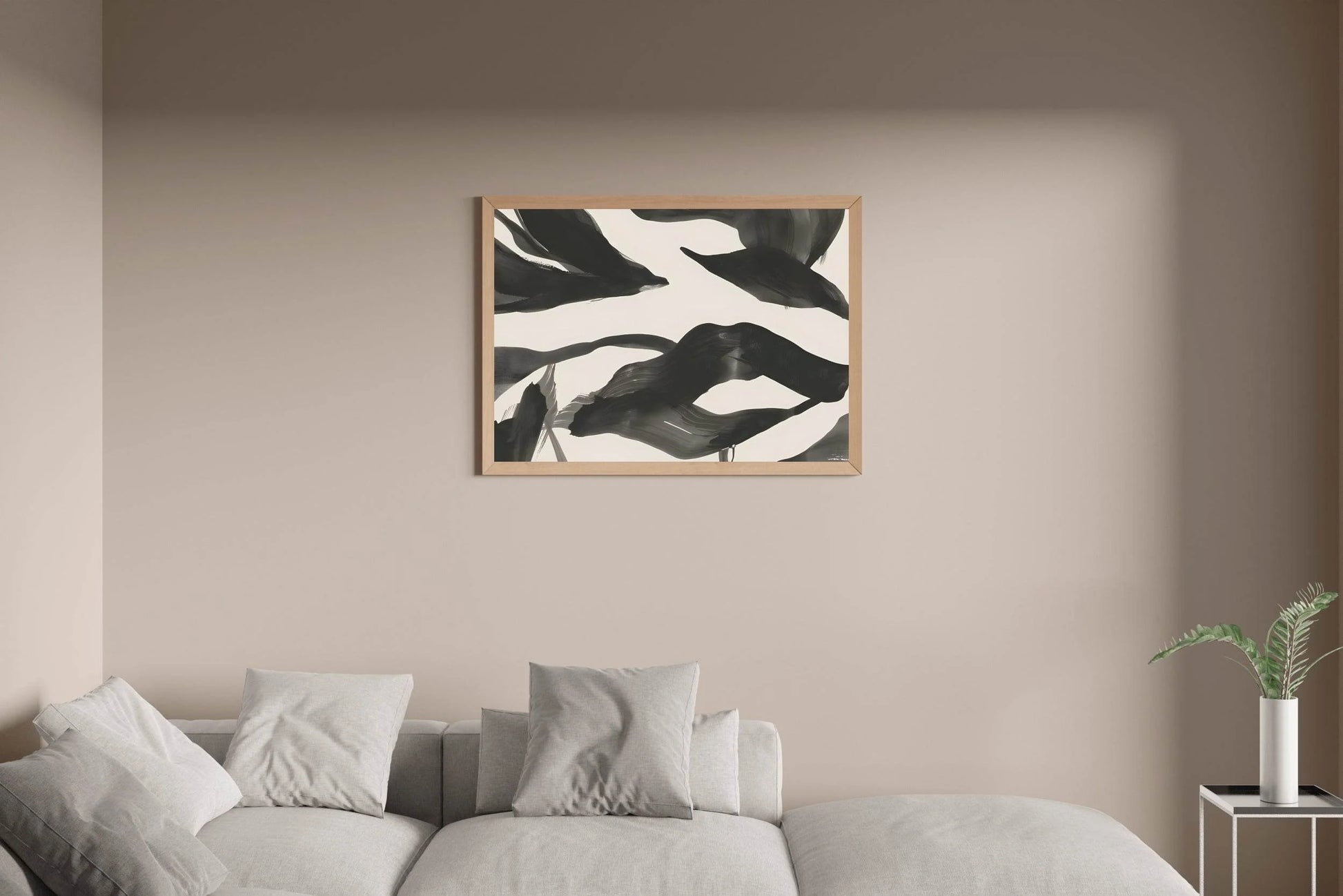 Dark Currents- Fluid Movement of the Black Lines Wall Art - beink online art store
