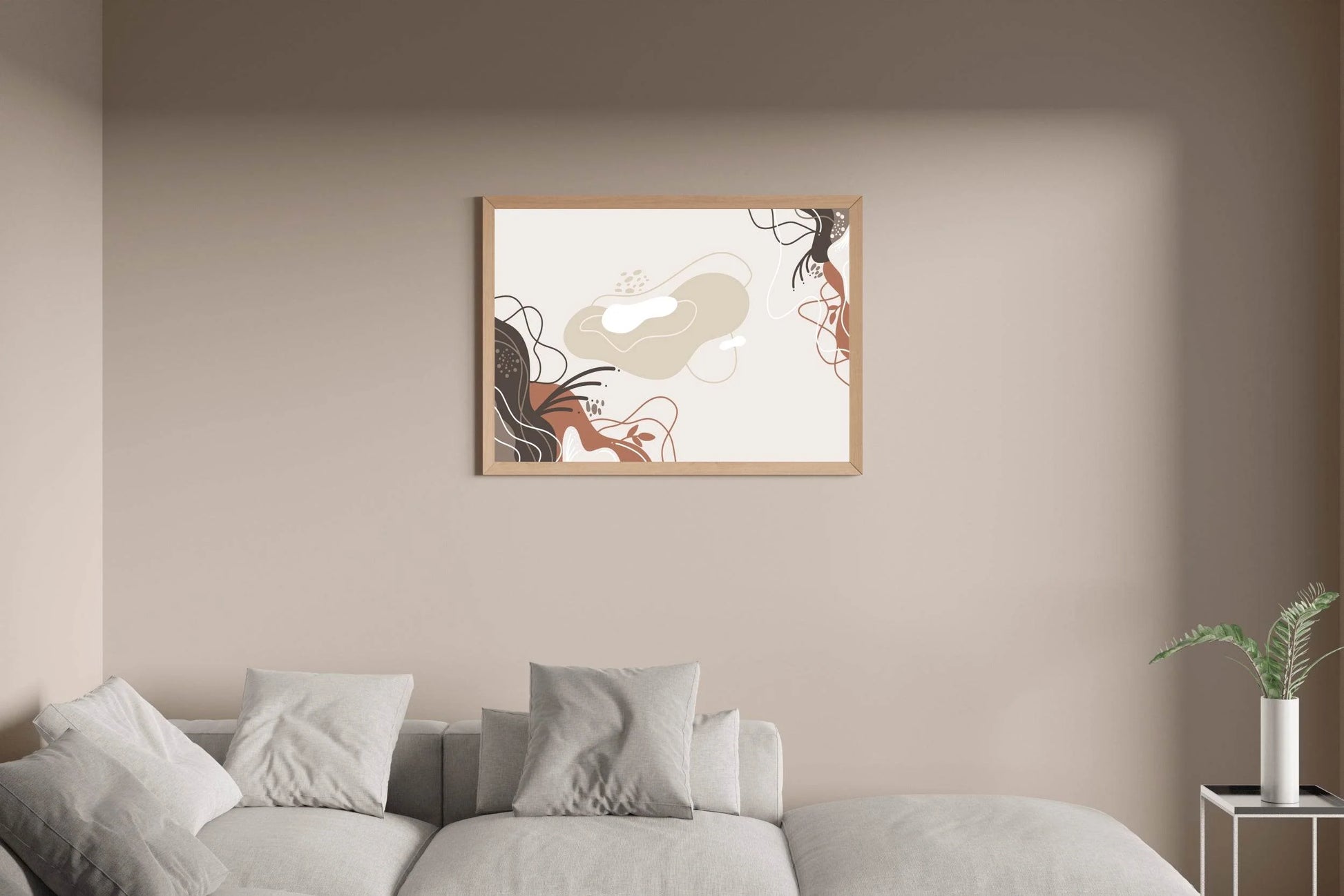 Drawing of Soft Plant Vector Abstract Wall Art - beink online art store