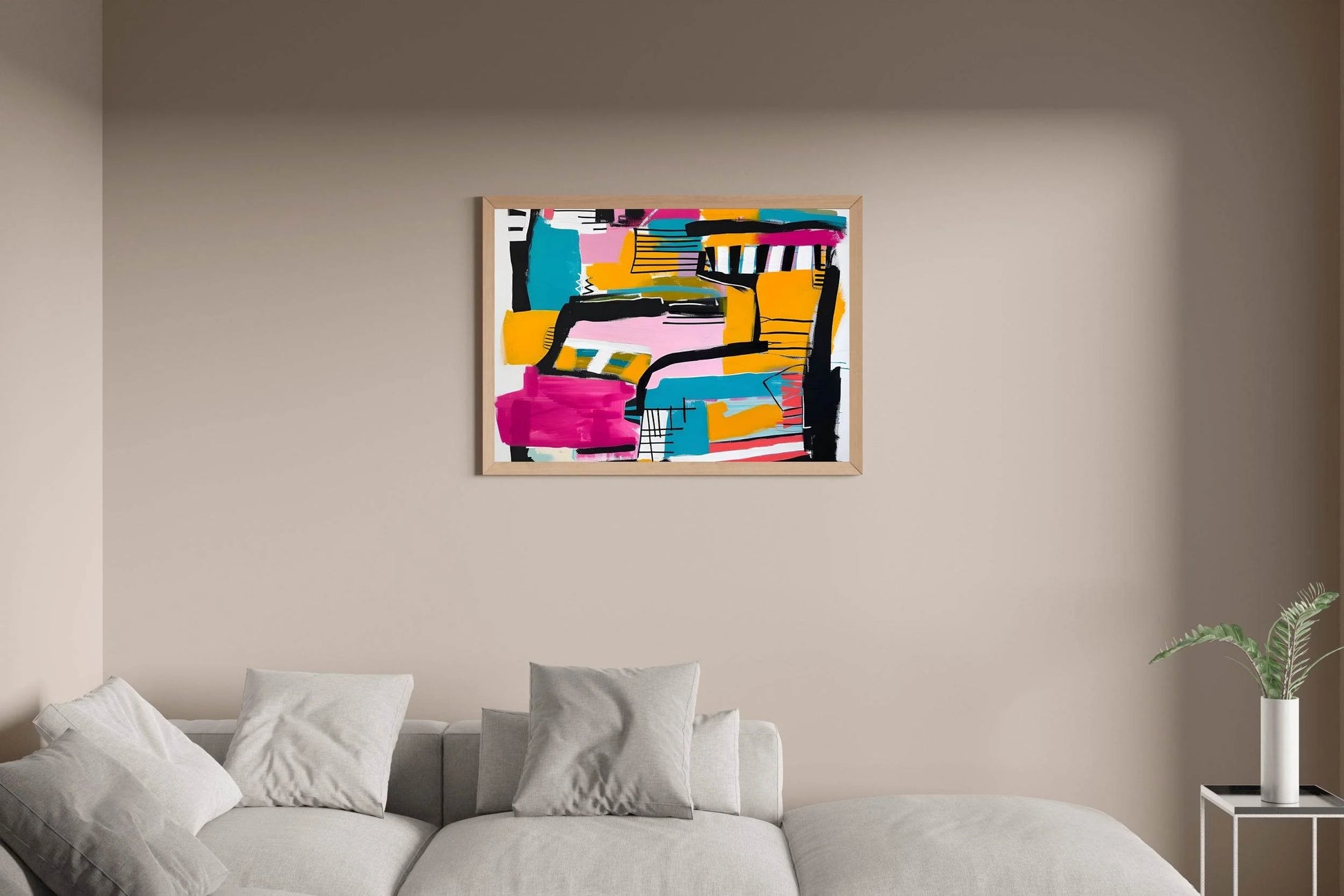 Abstract Compositions with Geometric Shapes Abstract Brushstrokes - beink online art store