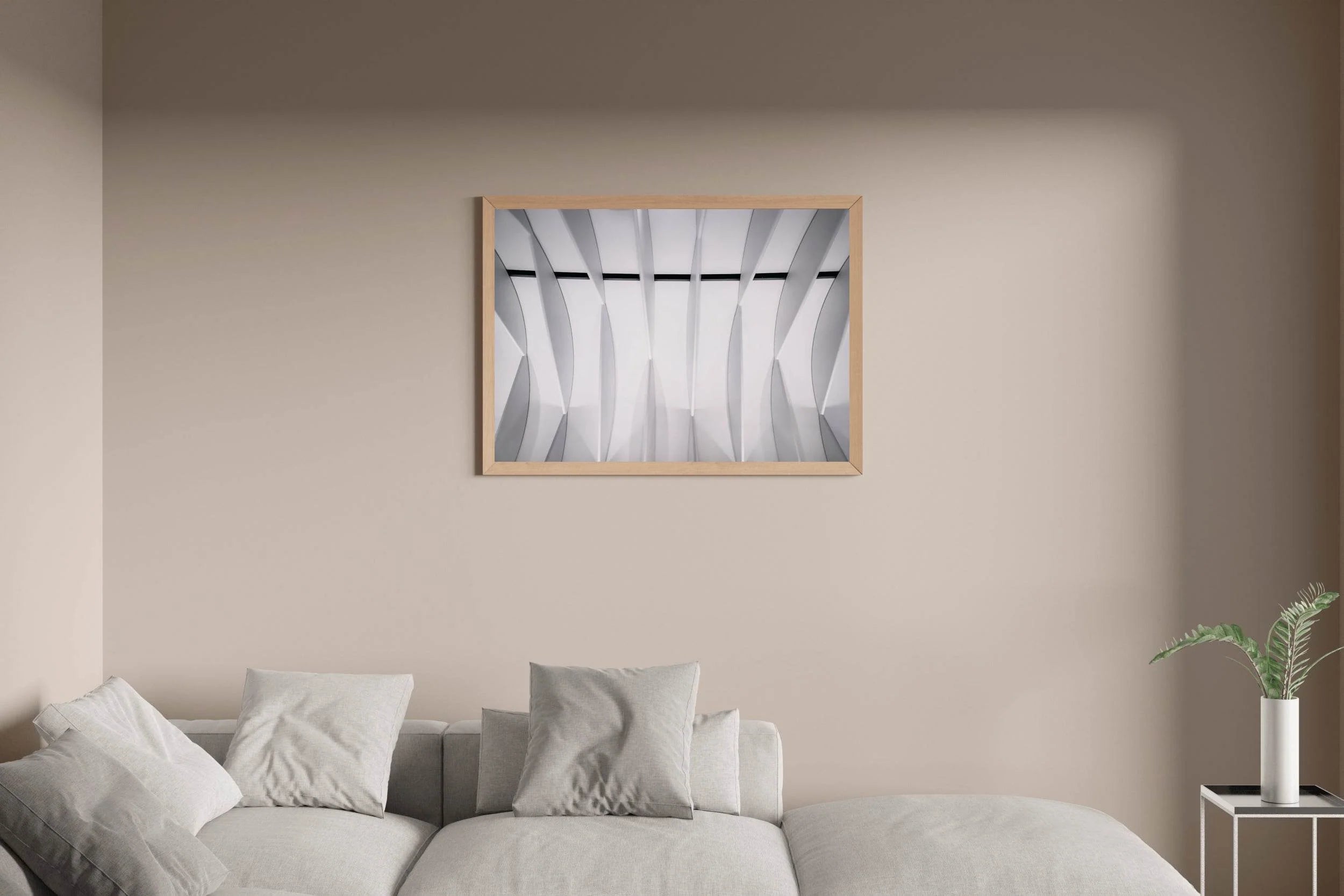 Geometric White Waves Wall Art - beink online art store