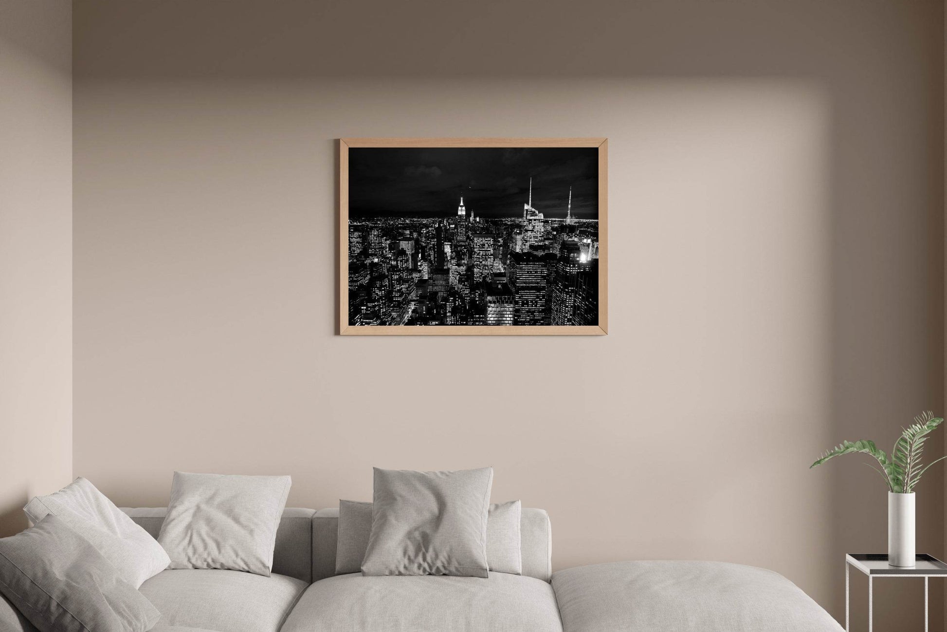 New York City Night Black & White Wall Art - beink online art store