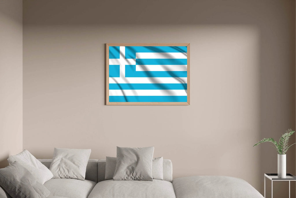 Greece National Flag Wall Art - beink online art store