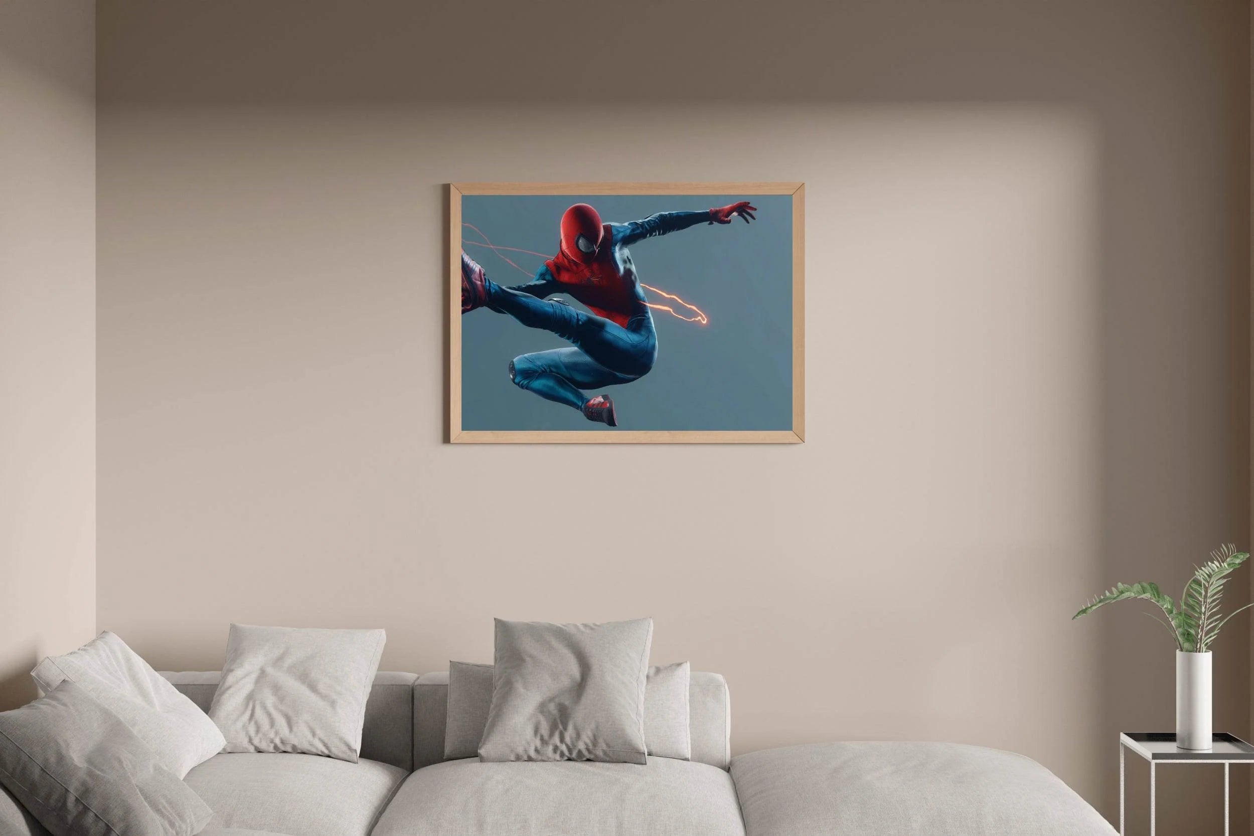 Spider Man Swinging Gaming Wall Art - beink online art store