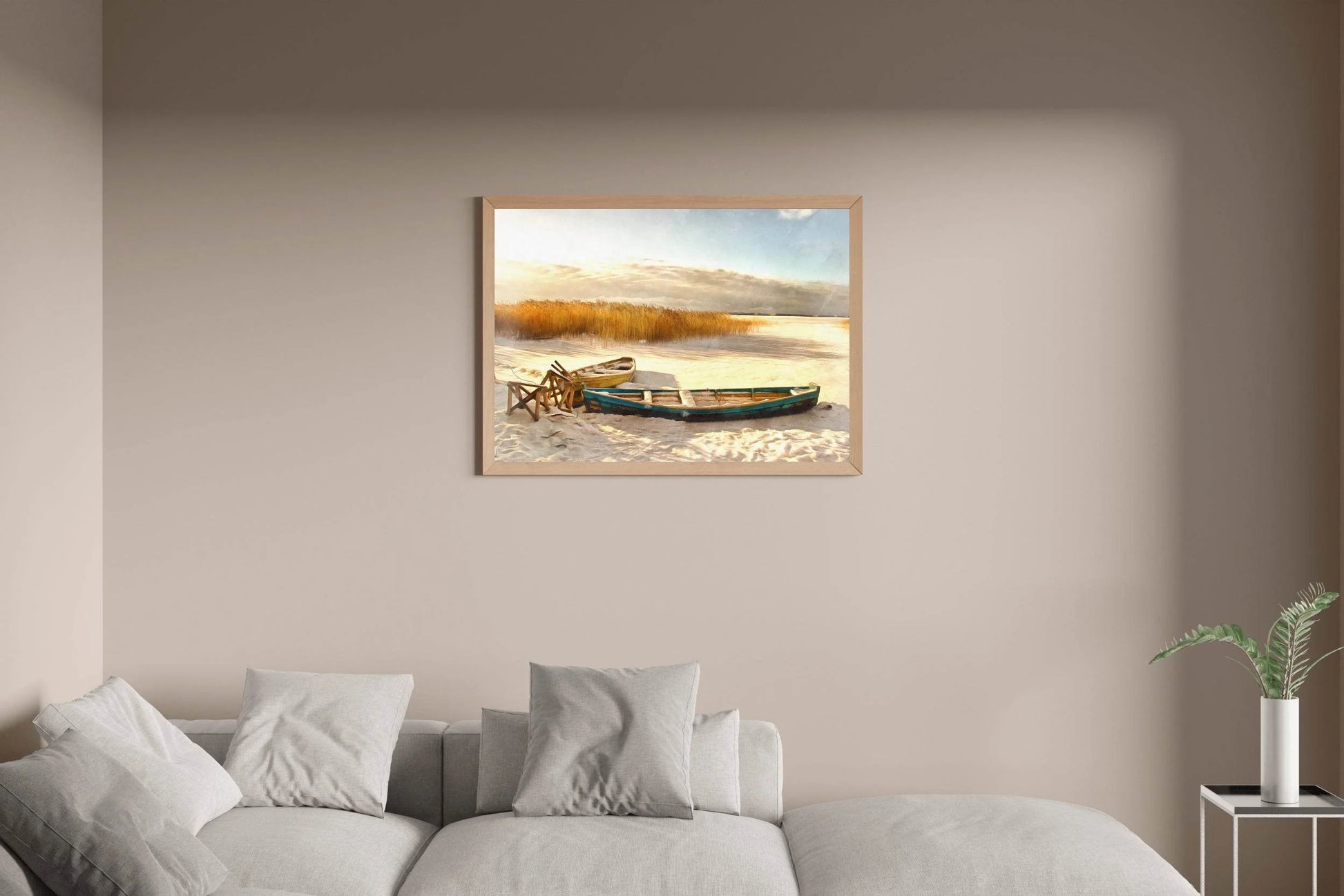 Boat Buried on The Beach Wall Art - beink online art store