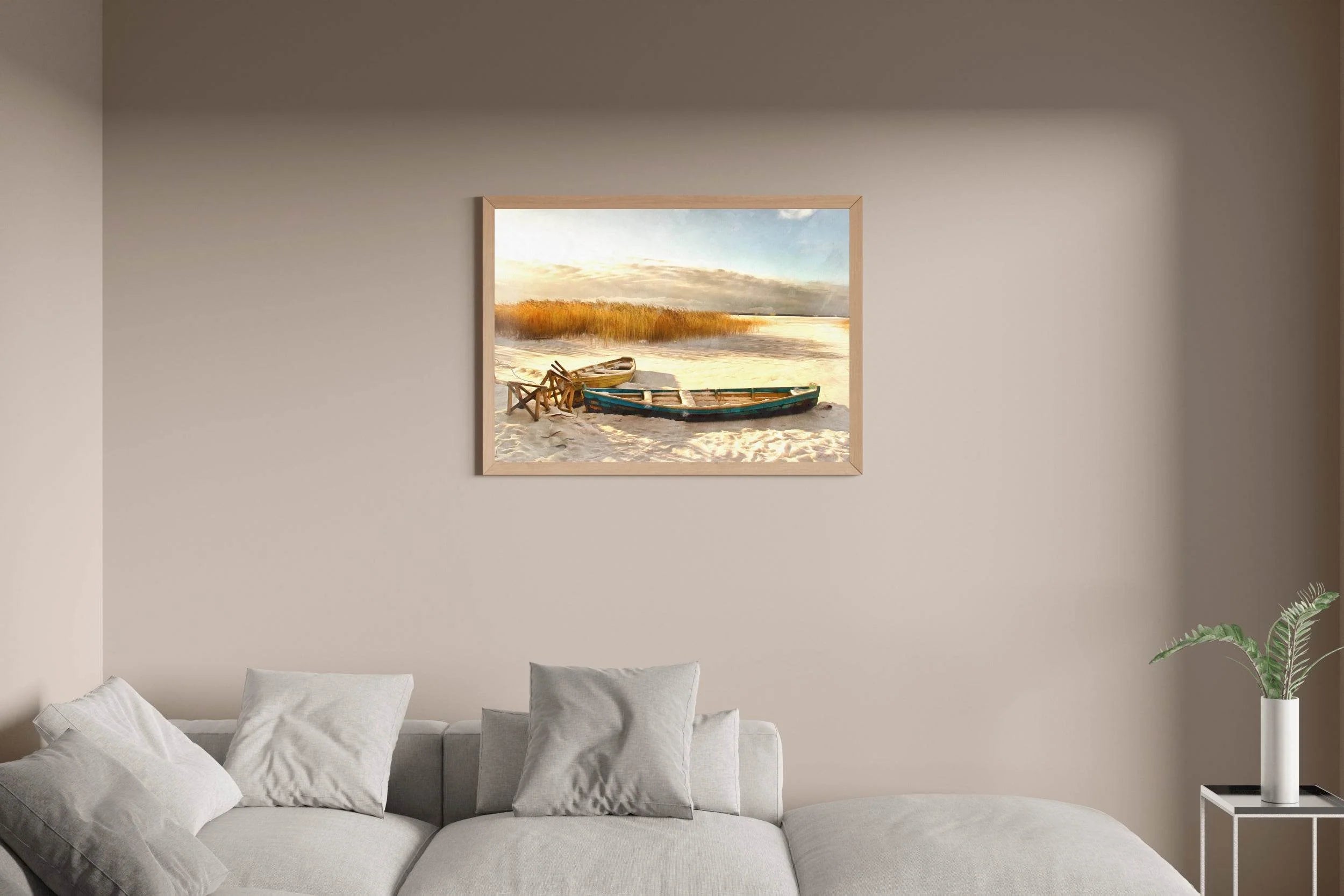 Boat Buried on The Beach Wall Art - beink online art store