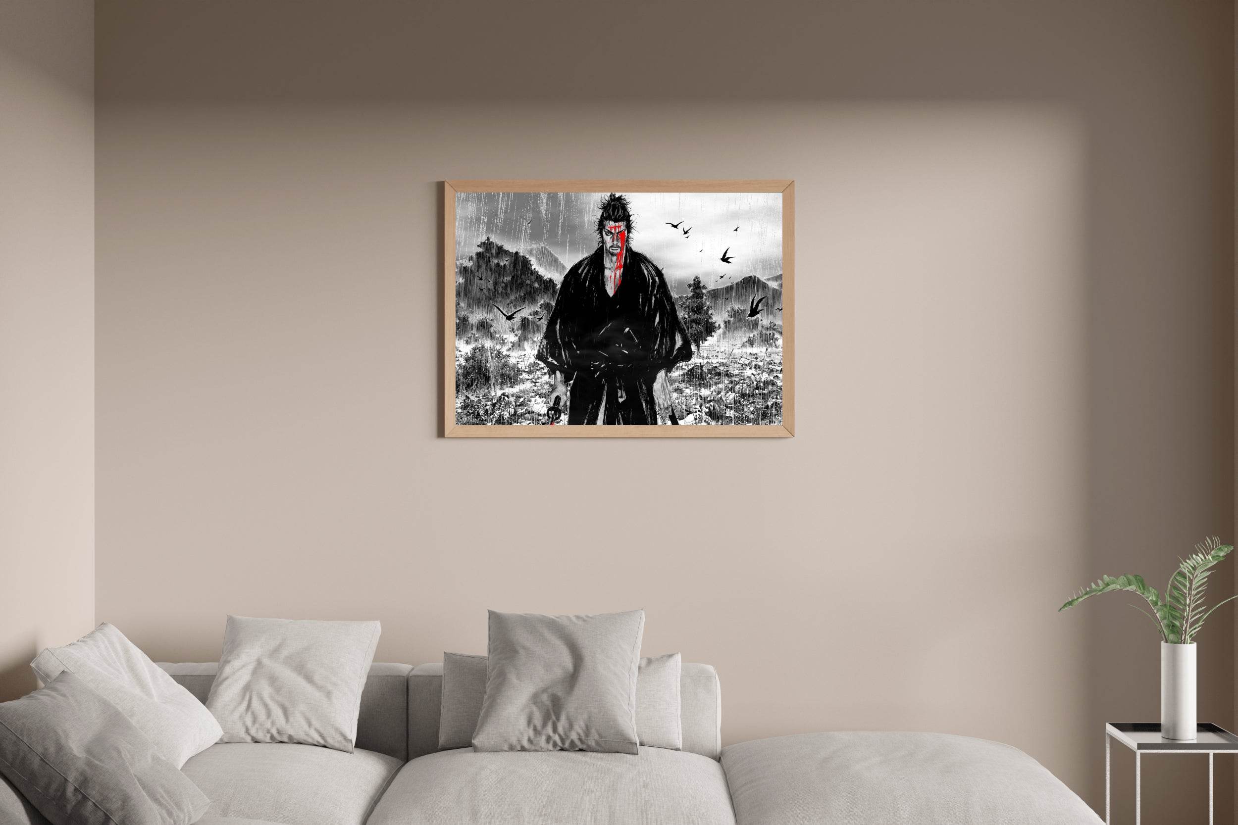 Black and White Vagabond Miyamoto Musashi Anime Wall Art - beink online art store