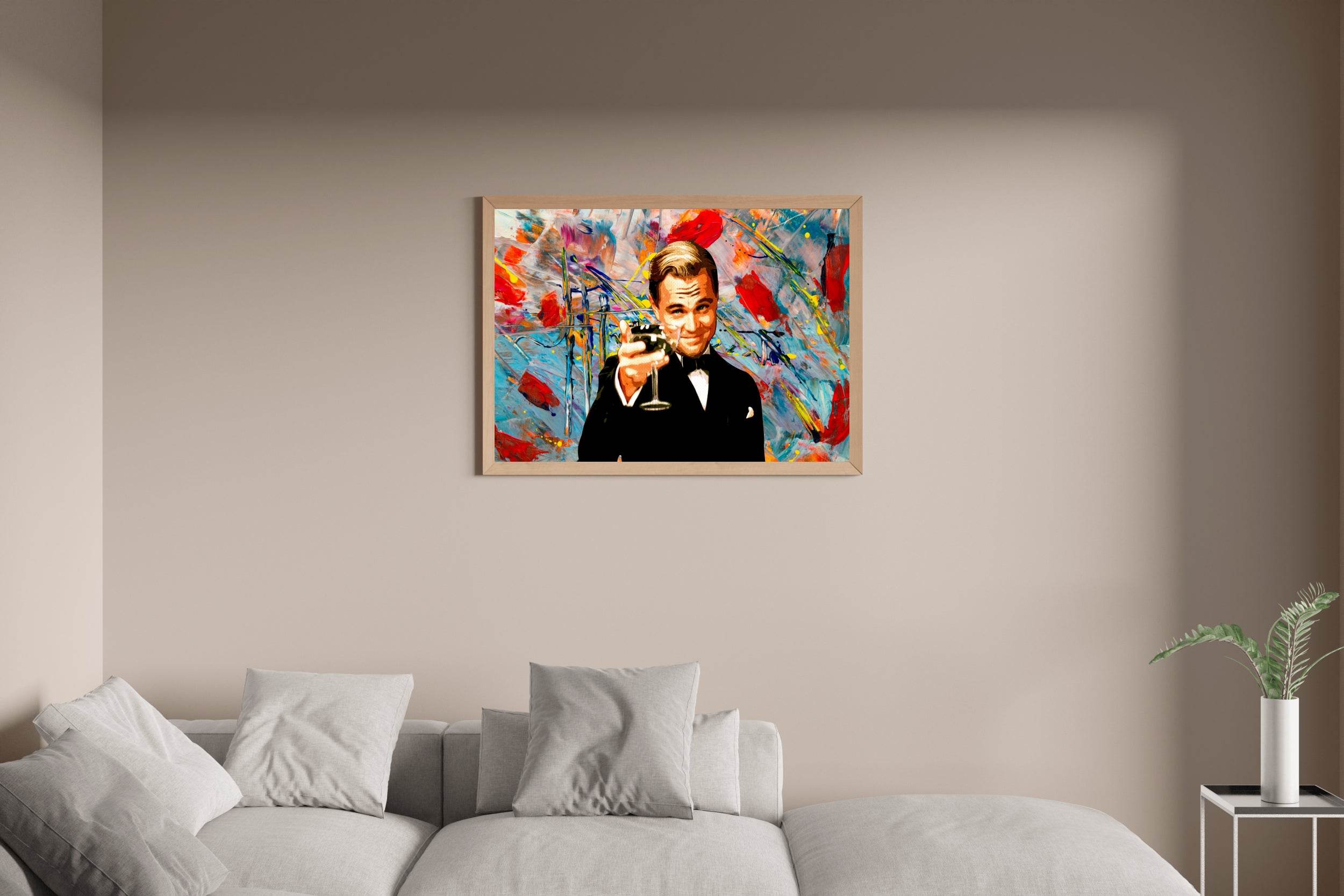 Leonardo DiCaprio Painting With Brush Strokes Background - beink online art store