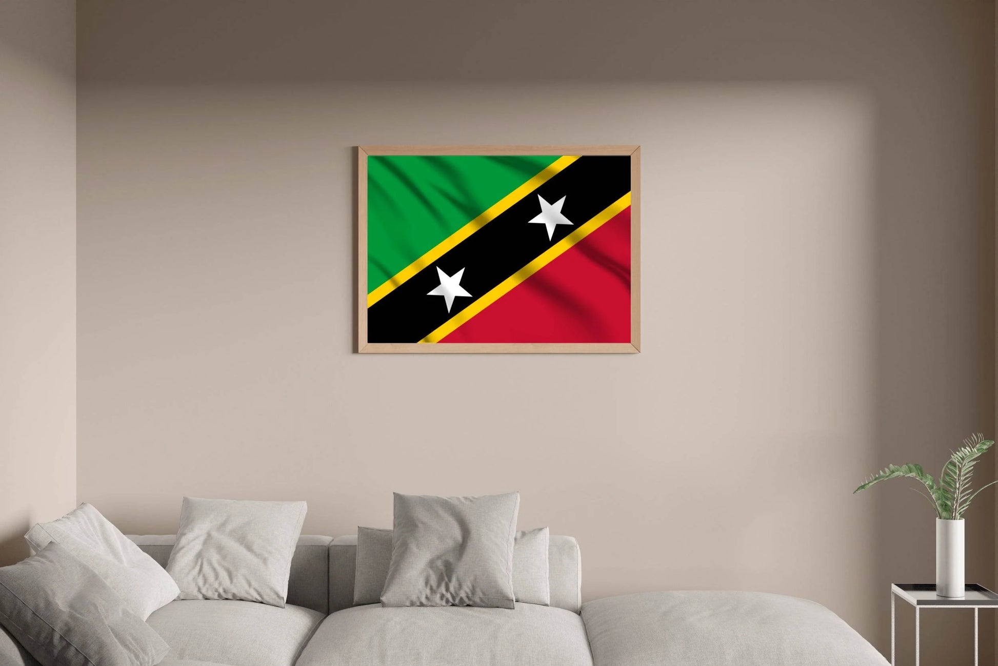 Saint Kitts and Nevis National Flag Wall Art - beink online art store