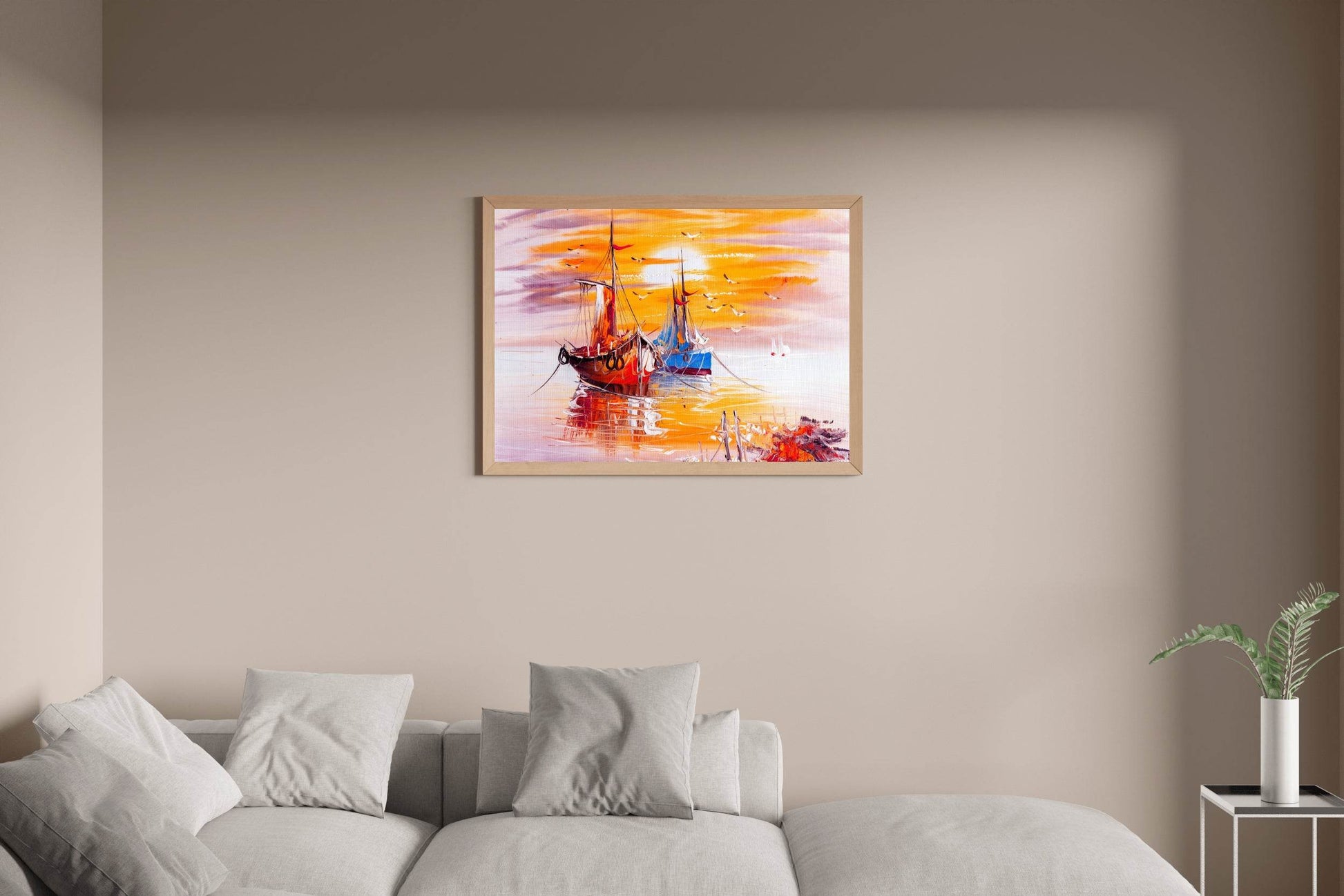 Watercolor Painting of Cargo Ship Wall Art - beink online art store
