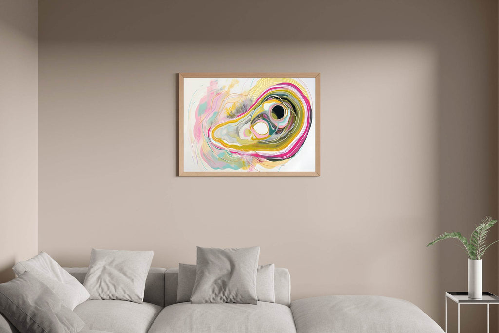 Oil and Pencil on Thick Paper Abstract Wall Art - beink online art store