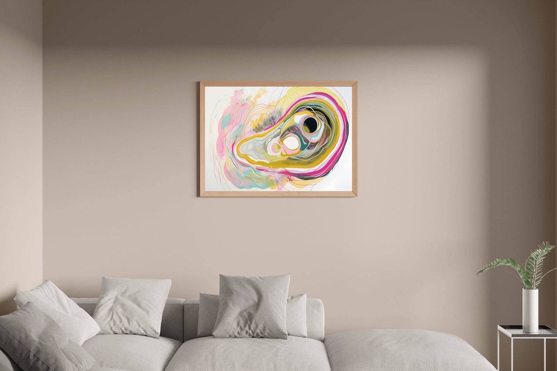 Oil and Pencil on Thick Paper Abstract Wall Art - beink online art store