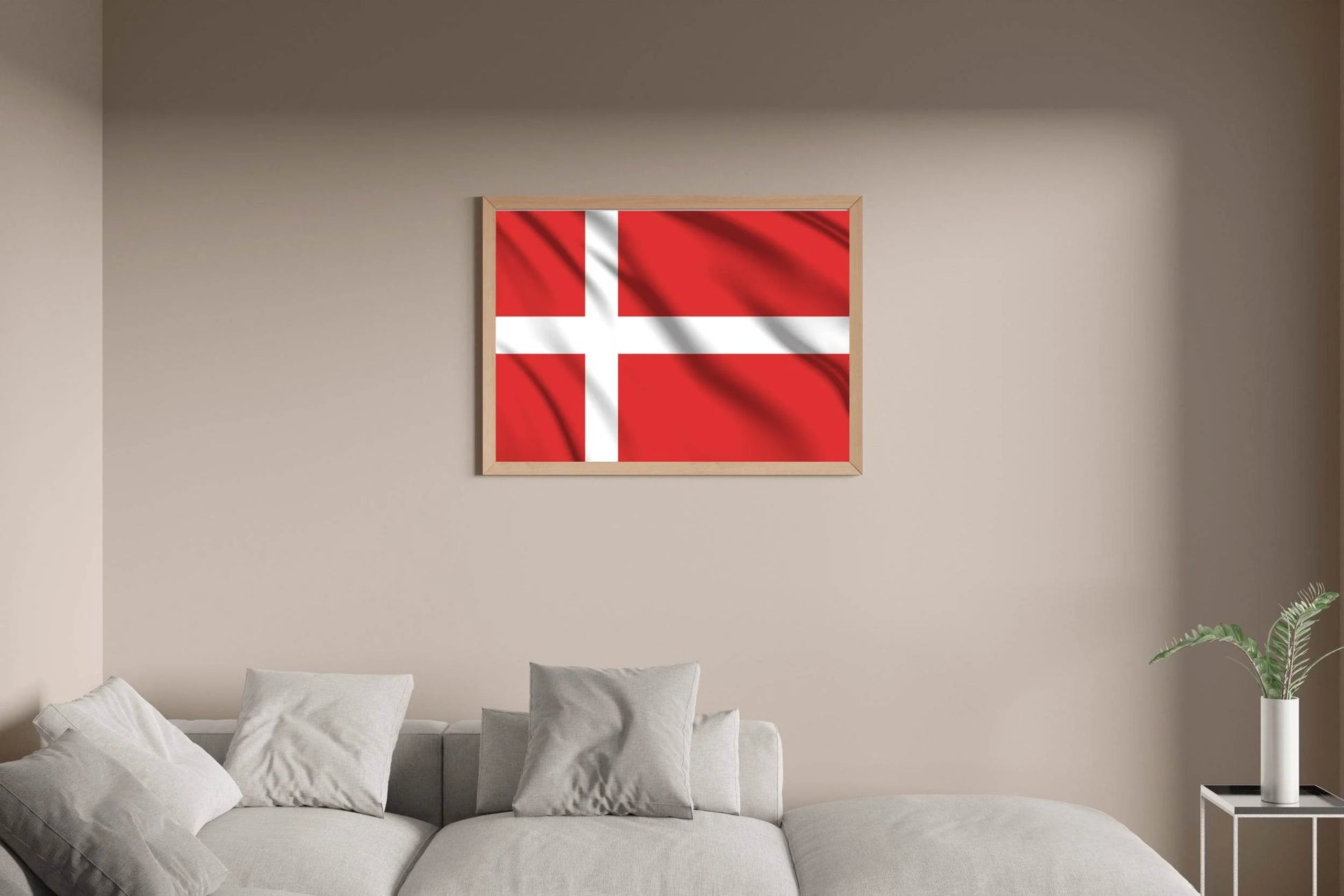 Denmark National Flag Wall Art - beink online art store