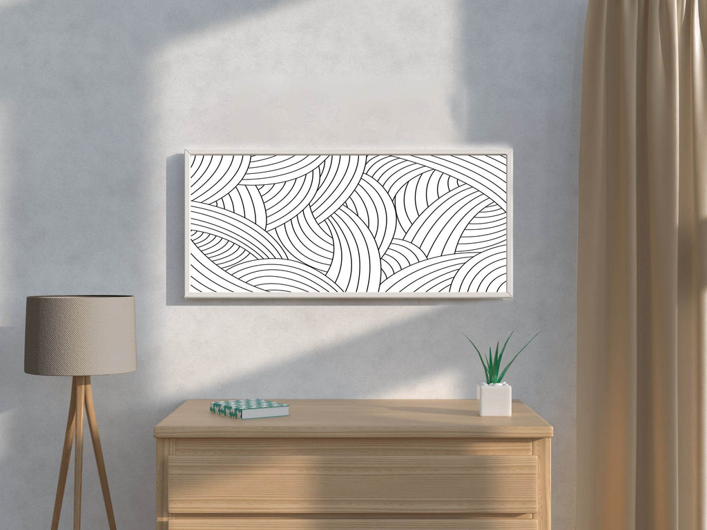 Seamless Black and White Pattern Abstract Wall Art - beink online art store