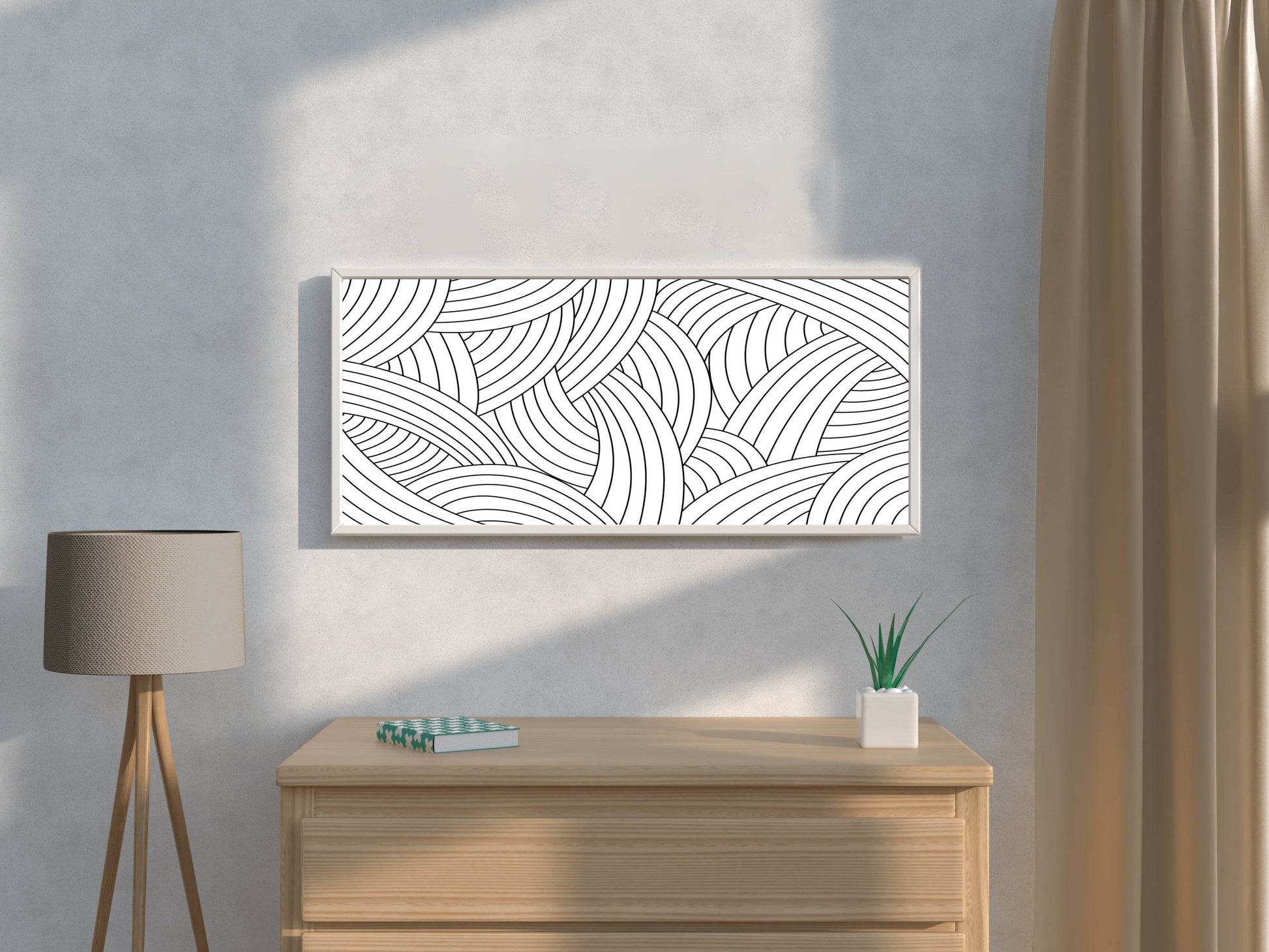 Seamless Black and White Pattern Abstract Wall Art - beink online art store