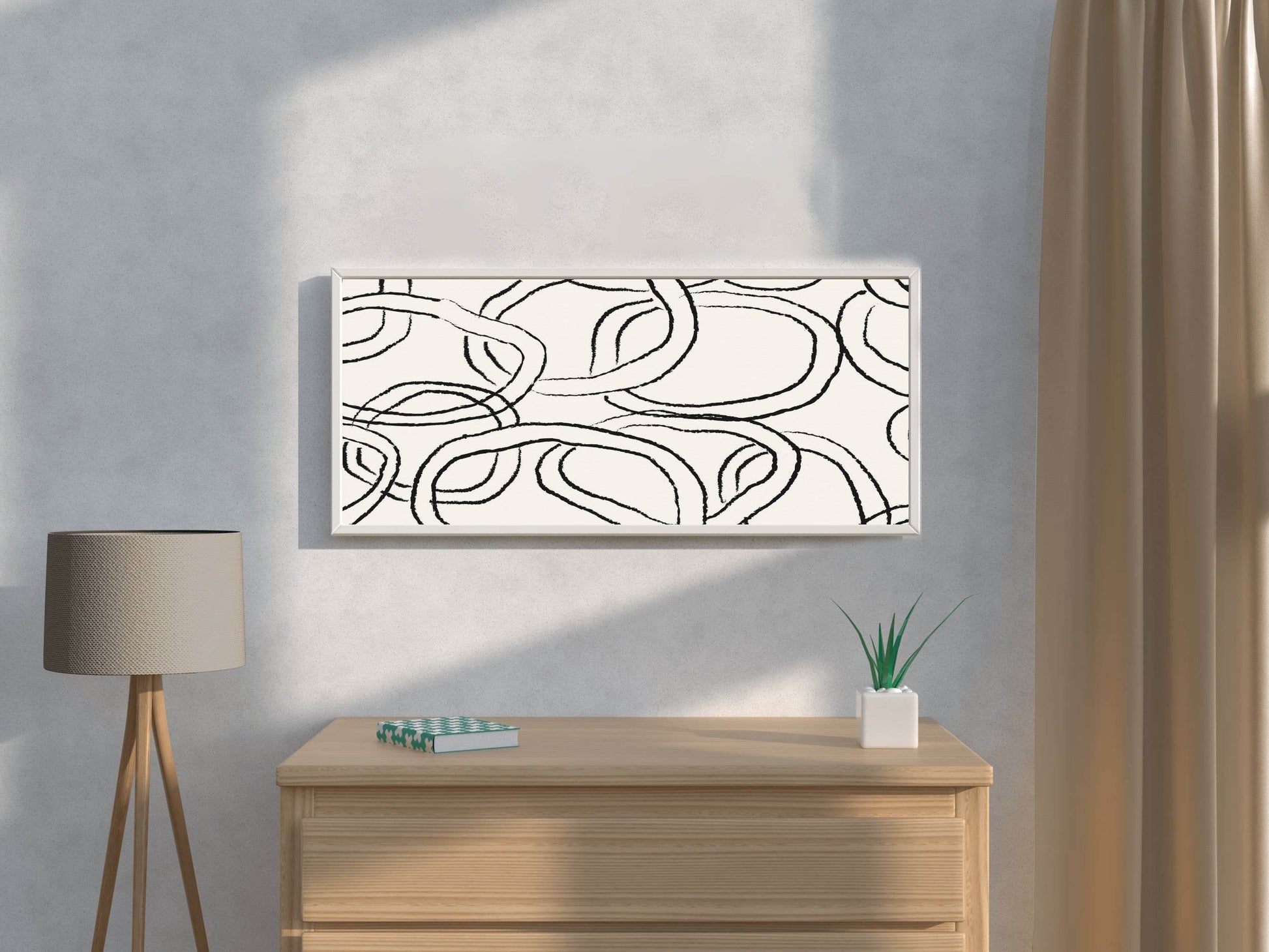 Black Leaf Pattern Abstract Wall Art - beink online art store