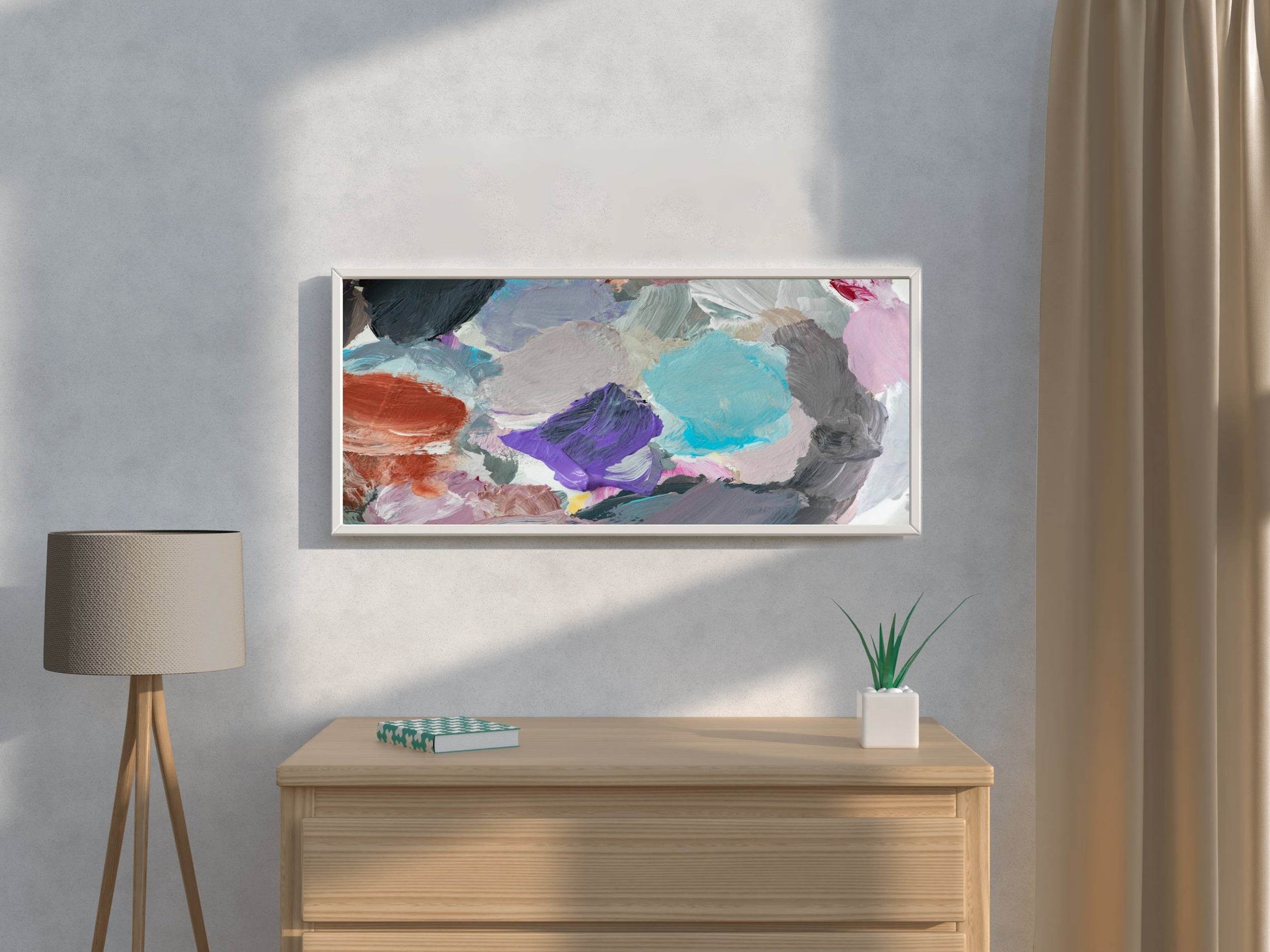 Colorful Acrylic Brush Stroke Background Abstract Wall Art - beink online art store