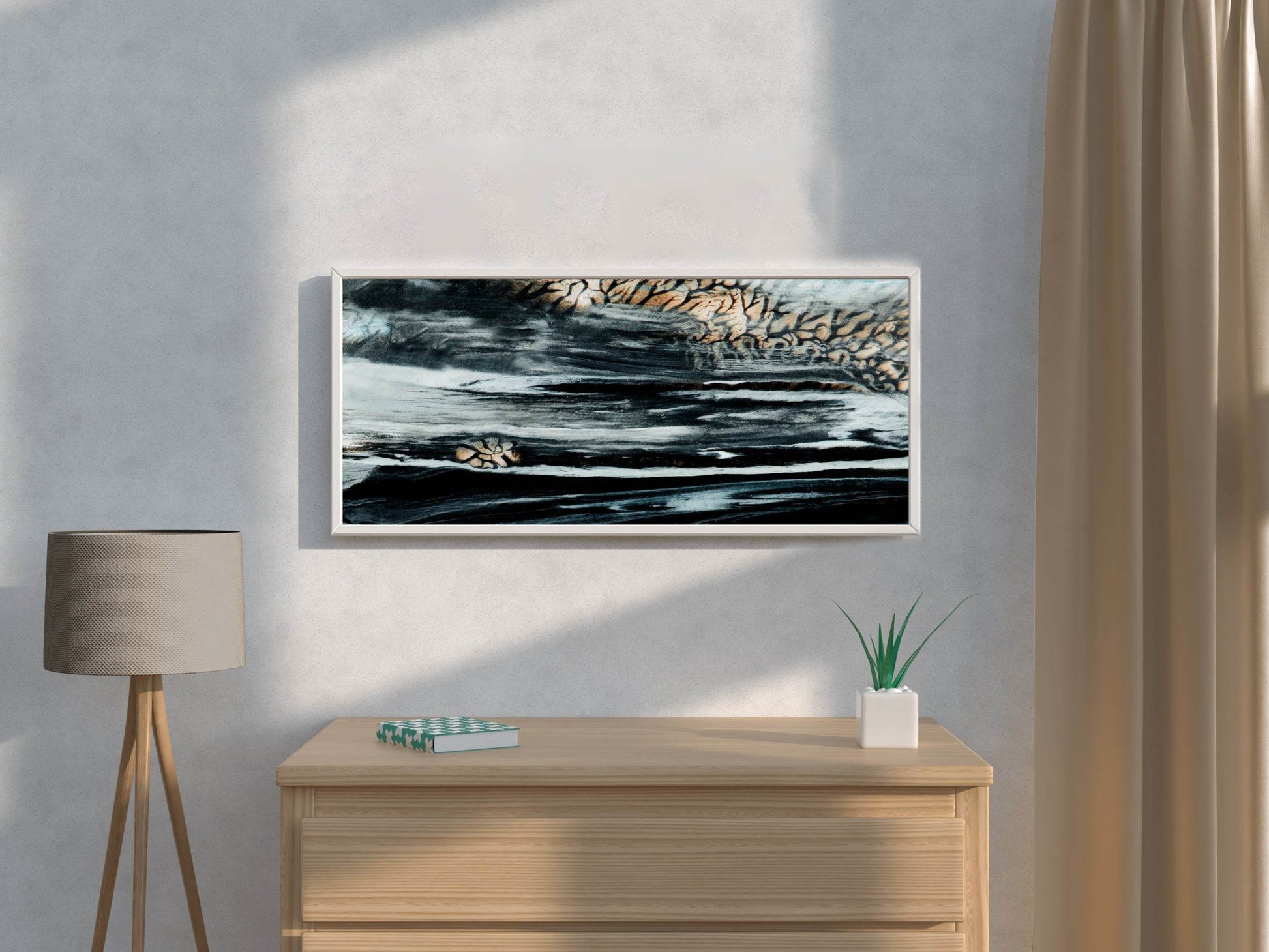 Dark Textured Oil Painting Abstract Wall Art - beink online art store