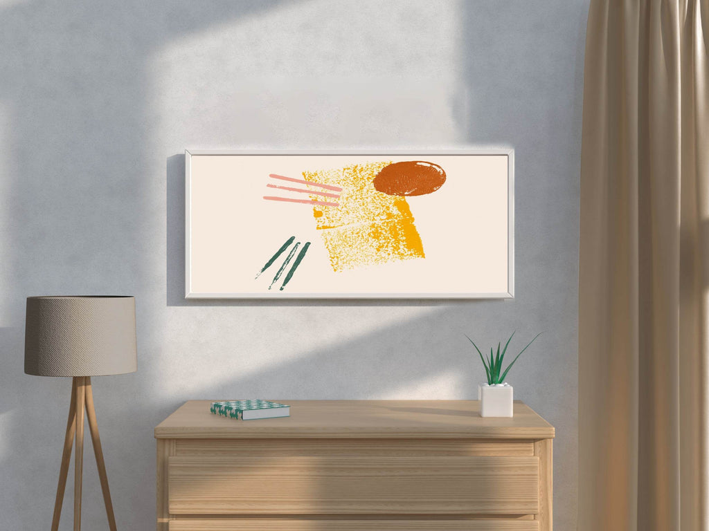 Yellow Block Paint Abstract Wall Art - beink online art store