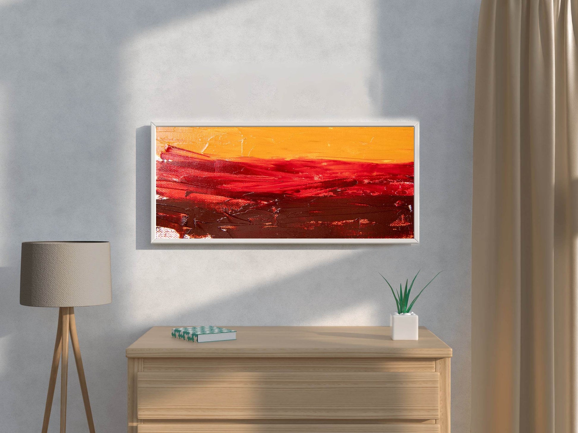 Crimson Oil Painting Abstract Wall Art - beink online art store