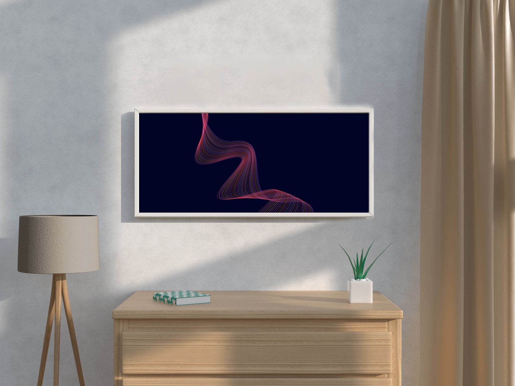 Technology Line Wave Abstract Wall Art - beink online art store