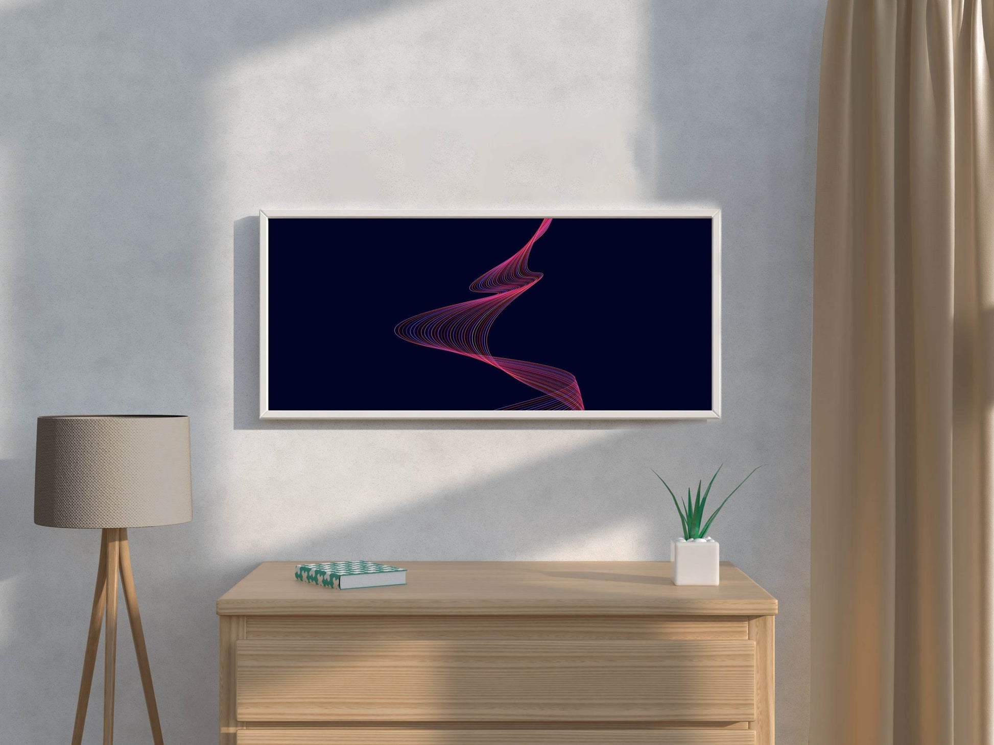 Technology Line Wave Abstract Wall Art - beink online art store
