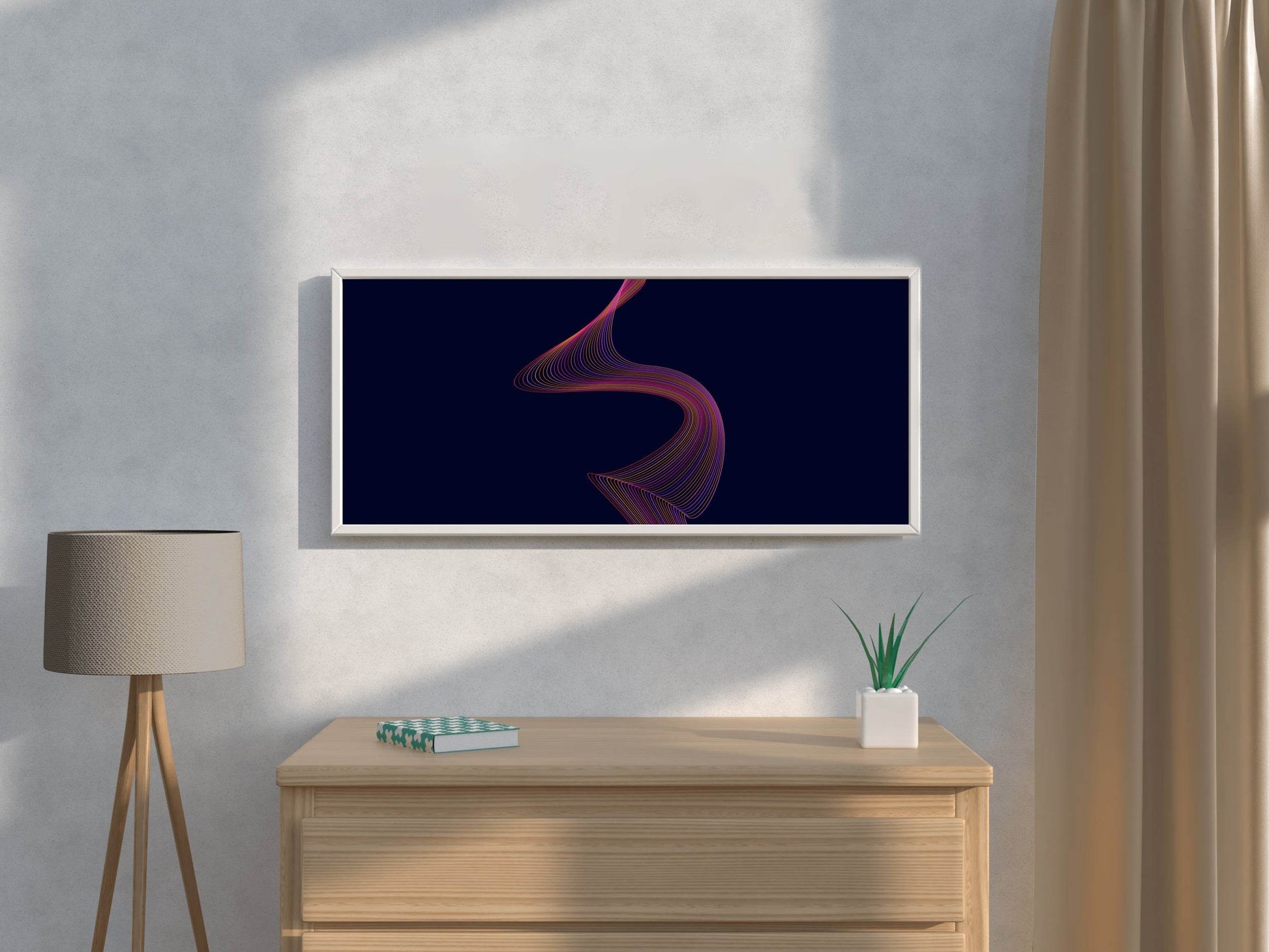 Technology Wave Lines Abstract Wall Art - beink online art store