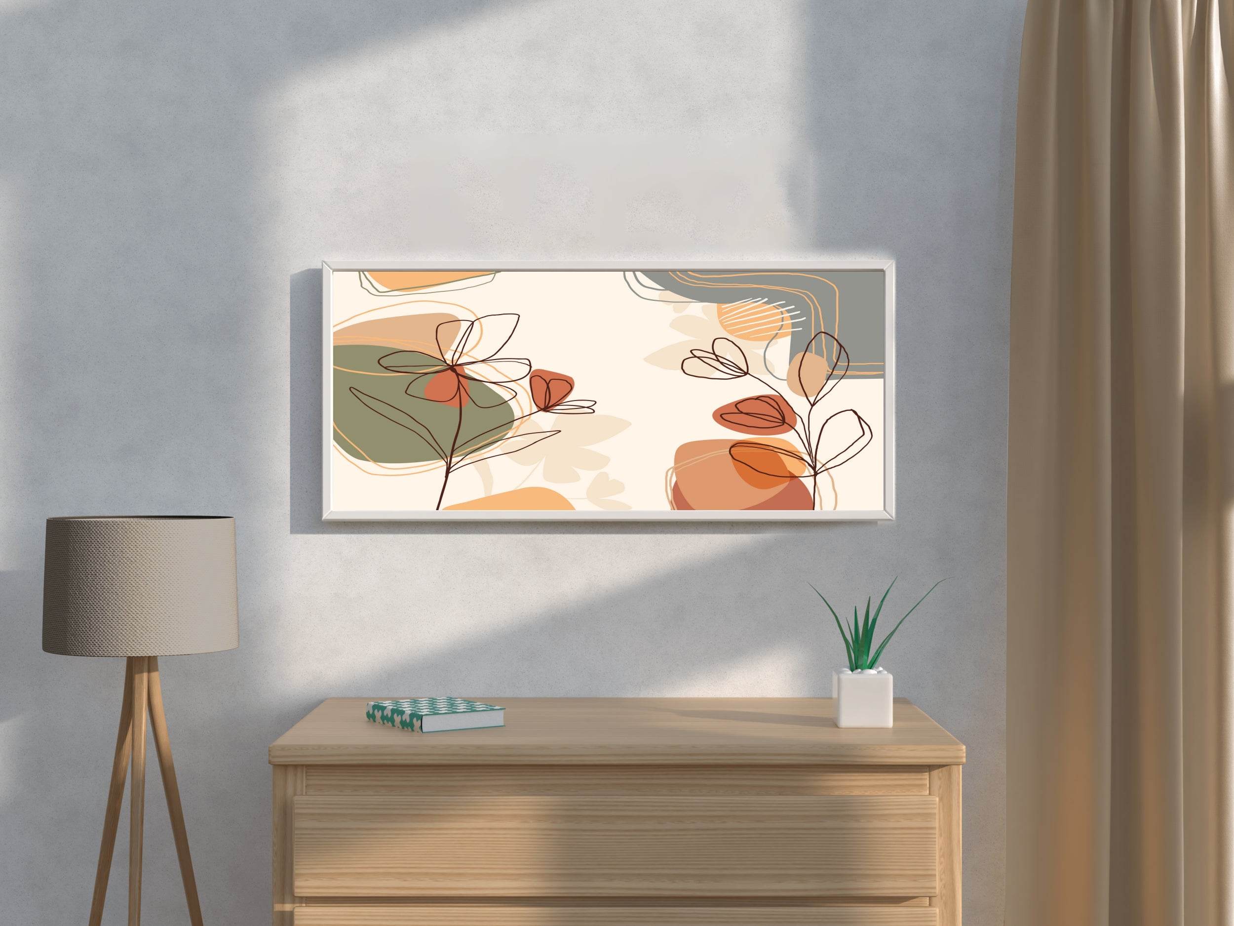 Handdrawn Flowers Abstract Wall Art - beink online art store