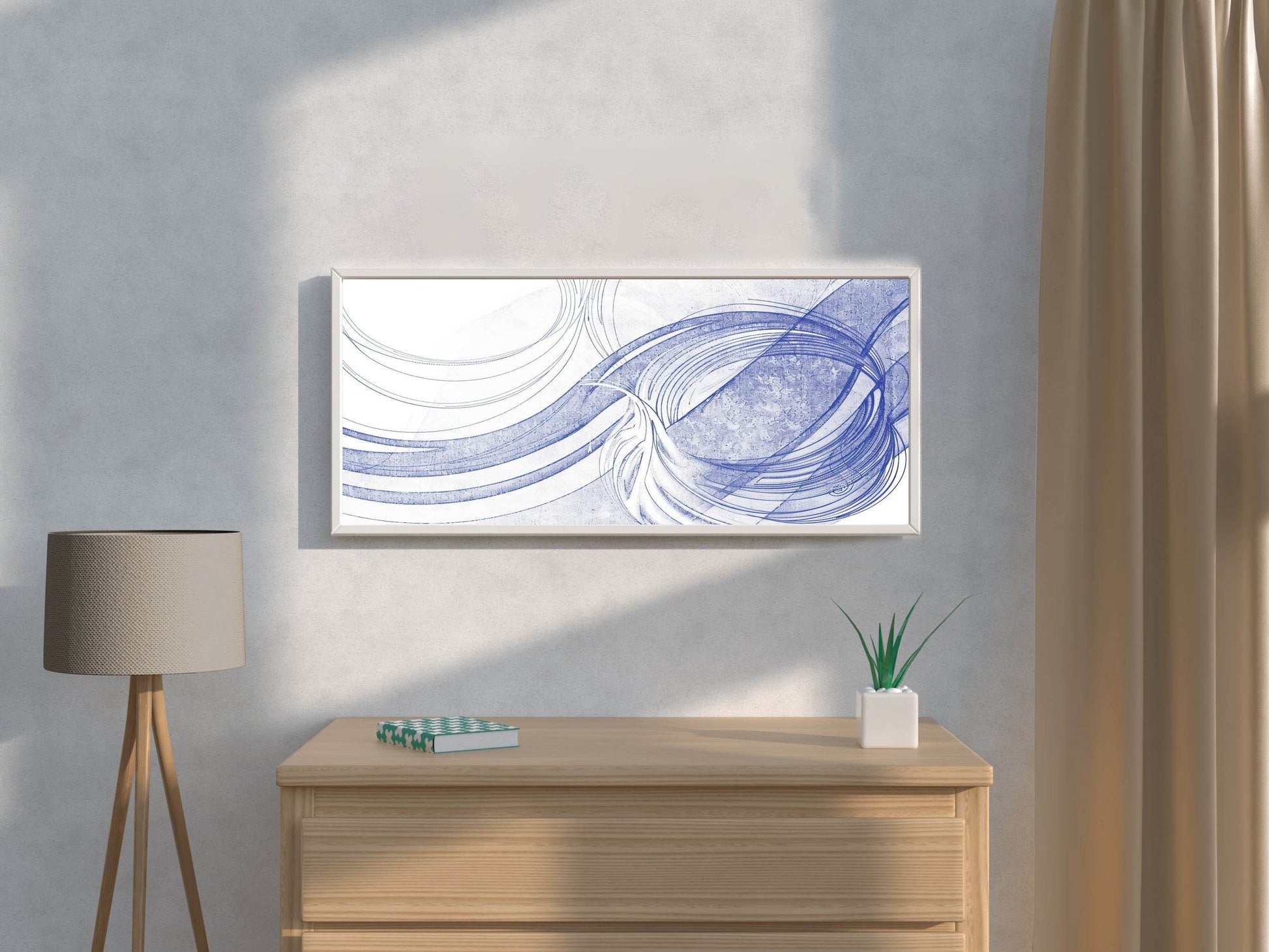 Blue Digital Abstract Wall Art - beink online art store