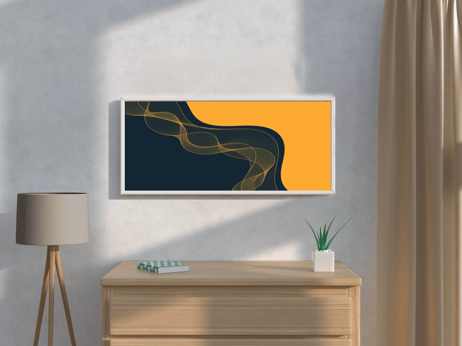 Particle Flow Digital Wave Abstract Wall Art - beink online art store