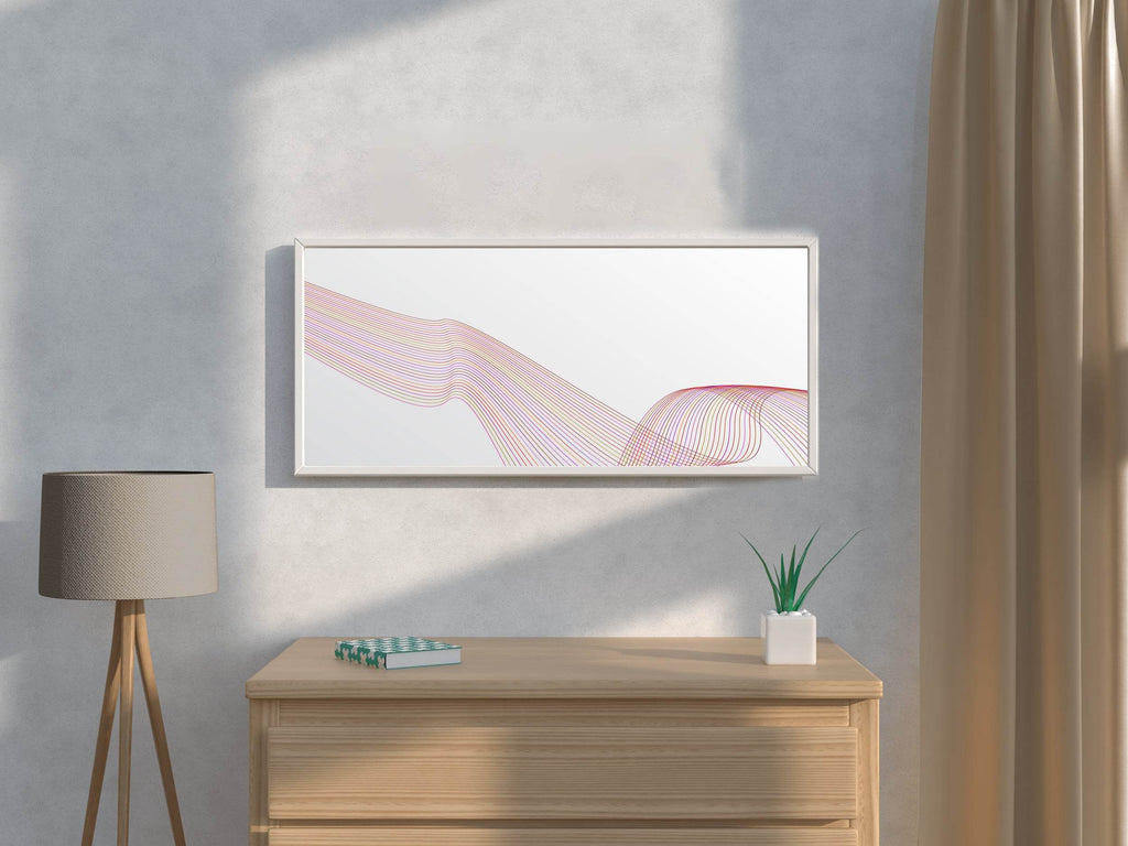 Light Background Technology Waves Lines Abstract Wall Art - beink online art store