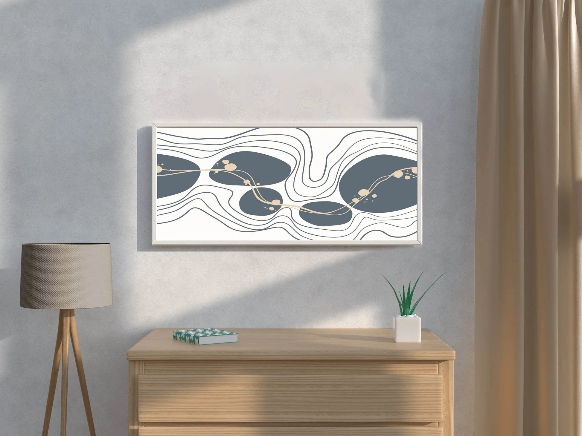 Wavy Handdrawn Shape Abstract Wall Art - beink online art store