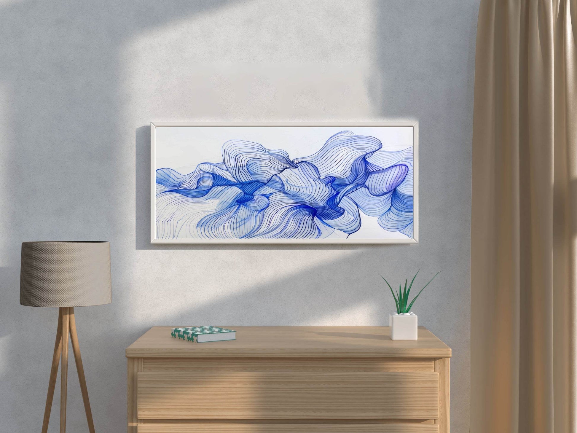 Blue Flower Petals Abstract Wall Art - beink online art store