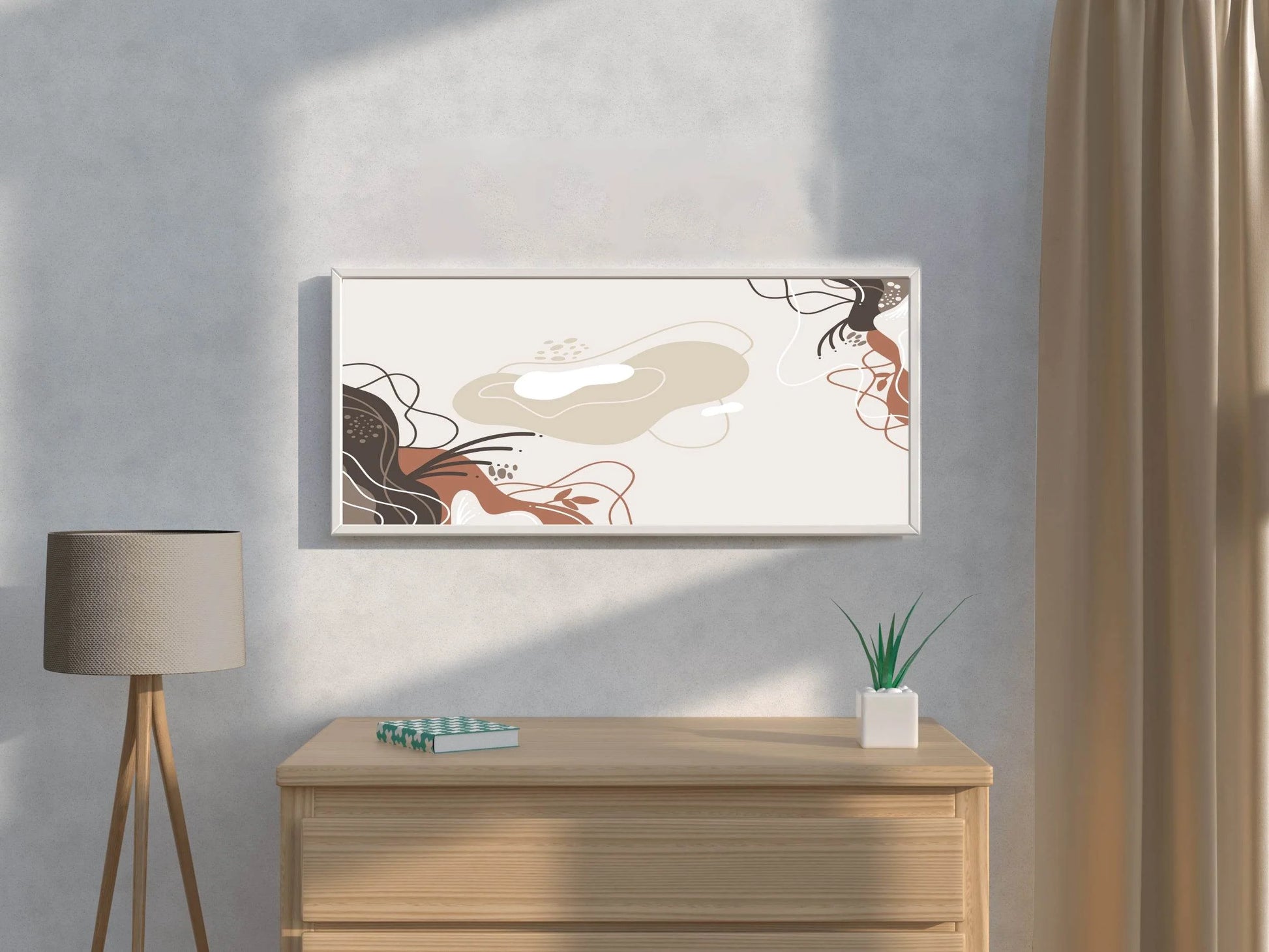 Drawing of Soft Plant Vector Abstract Wall Art - beink online art store