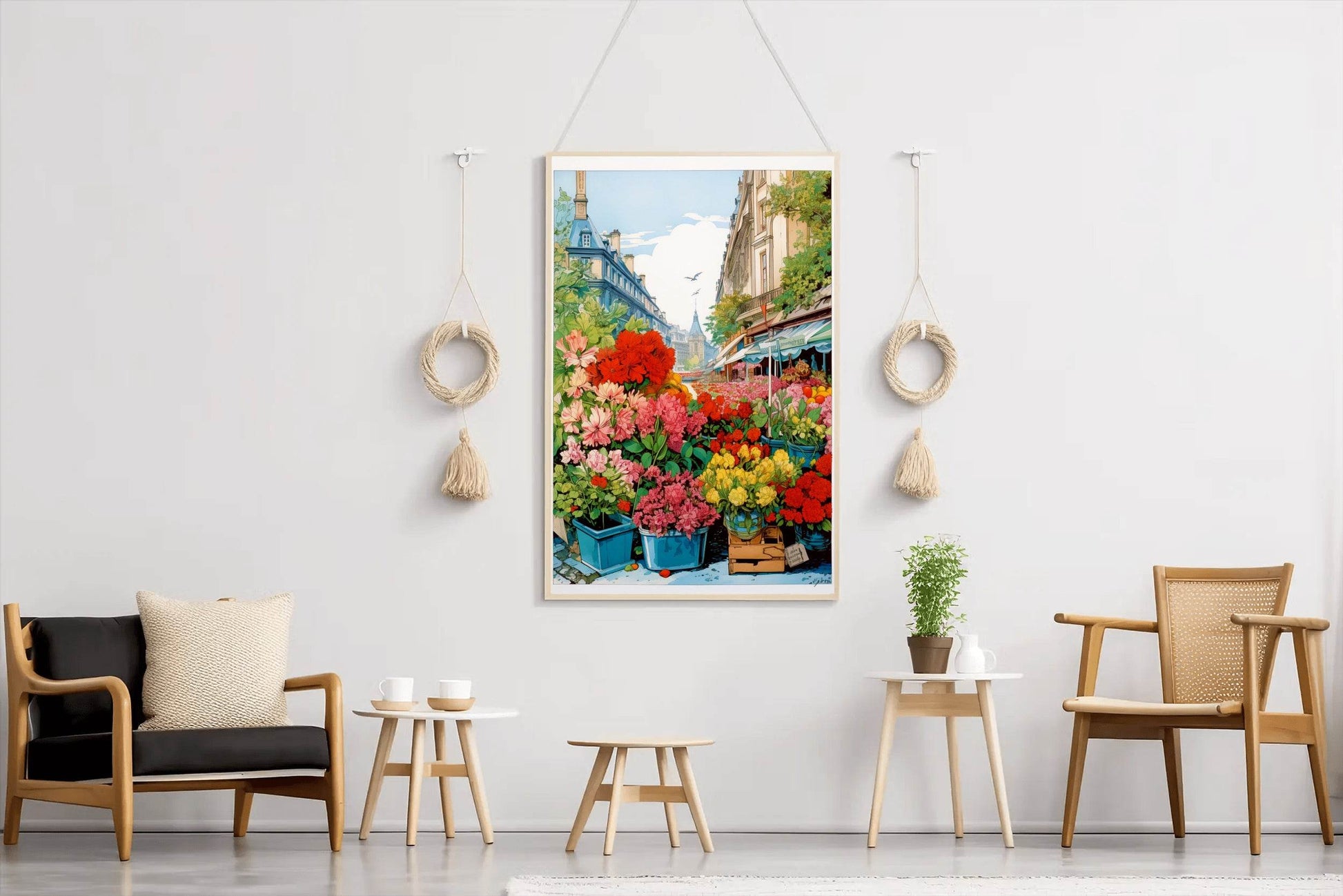 Colorful Flower Market in Paris Wall Art - beink online art store