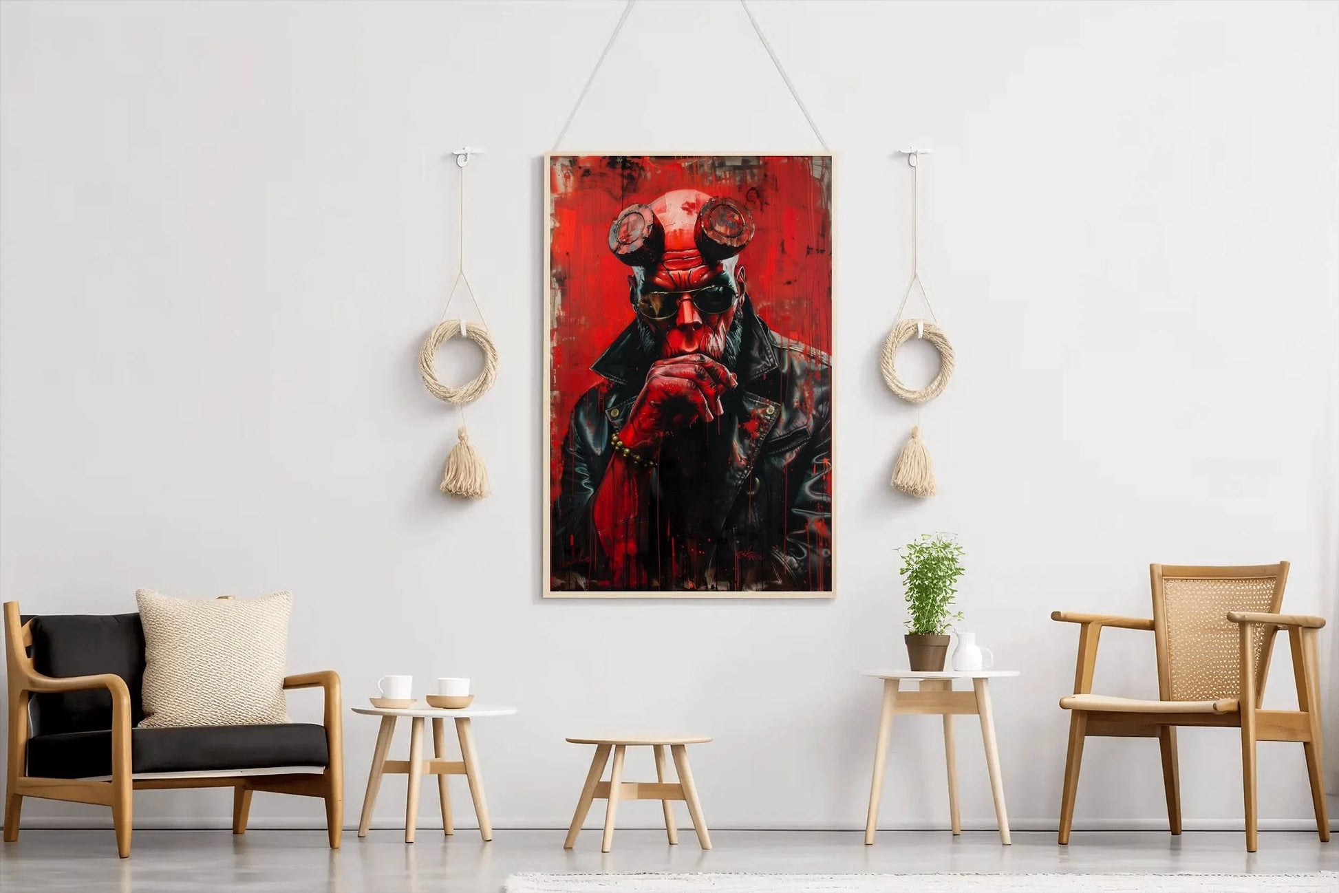 Painting of Hellboy Premium Wall Art - beink online art store