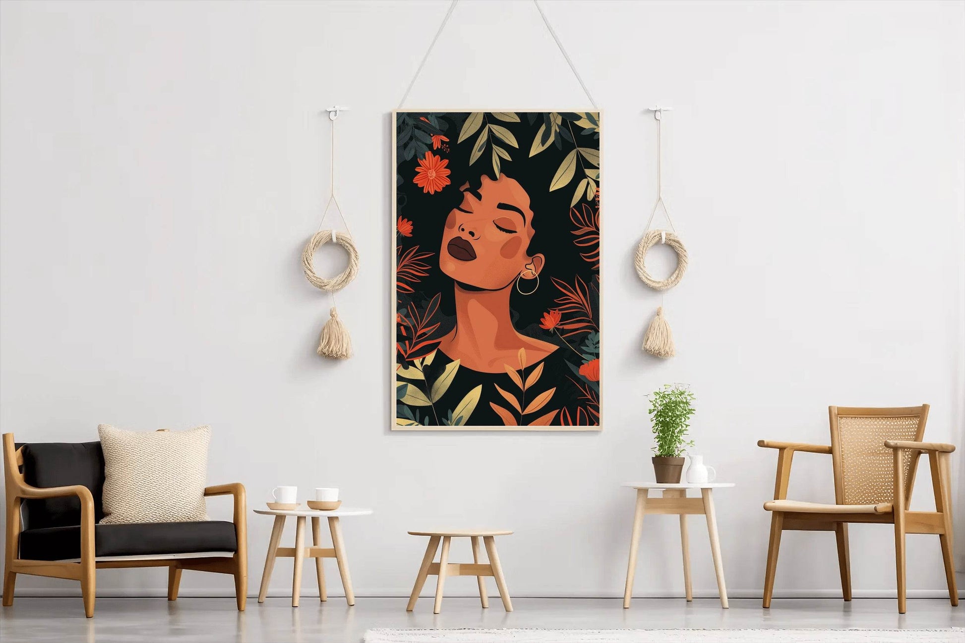 Woman Among Olive Leaves Wall Art - beink online art store