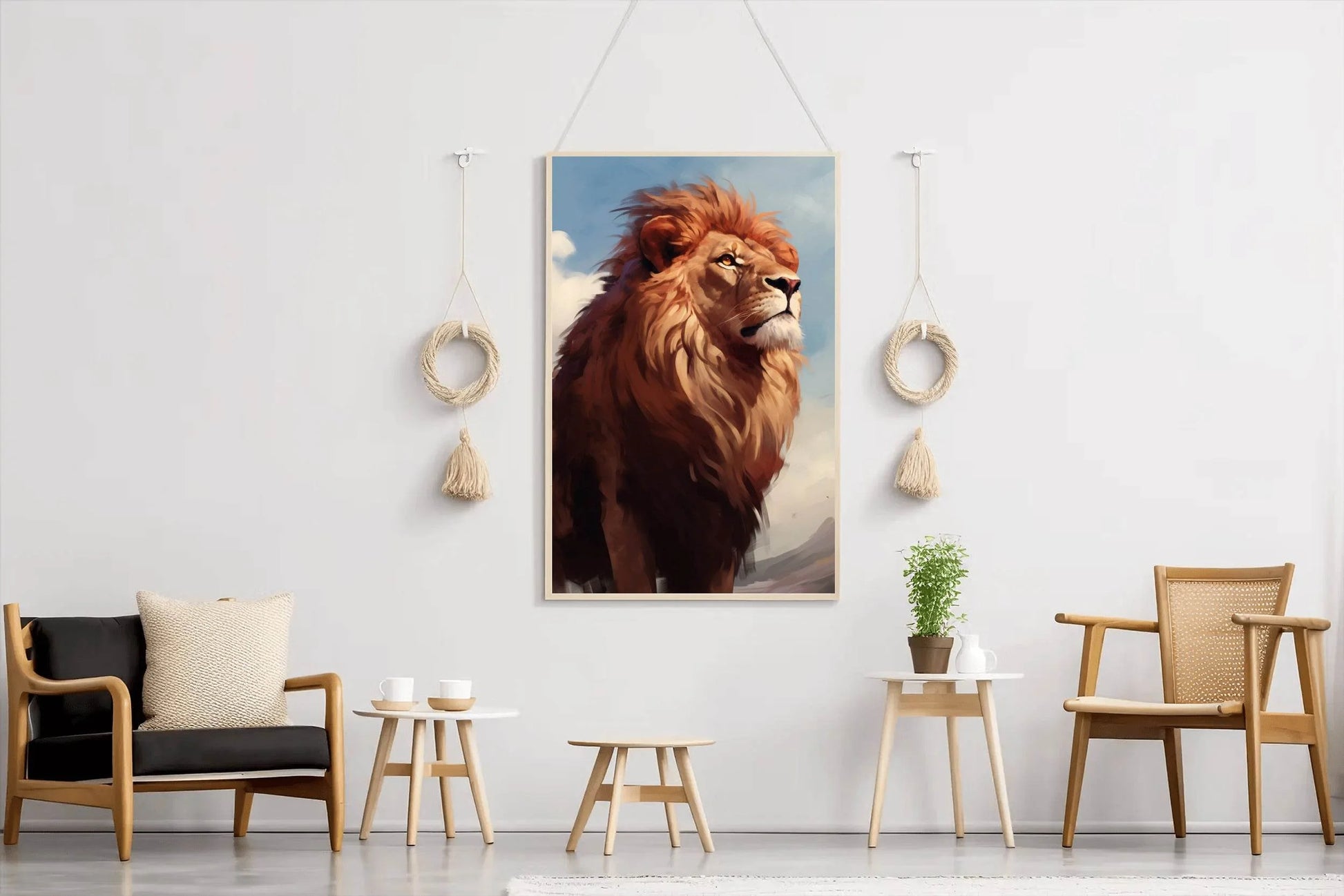 Watercolor Painting of a Lion Wall Art - beink online art store