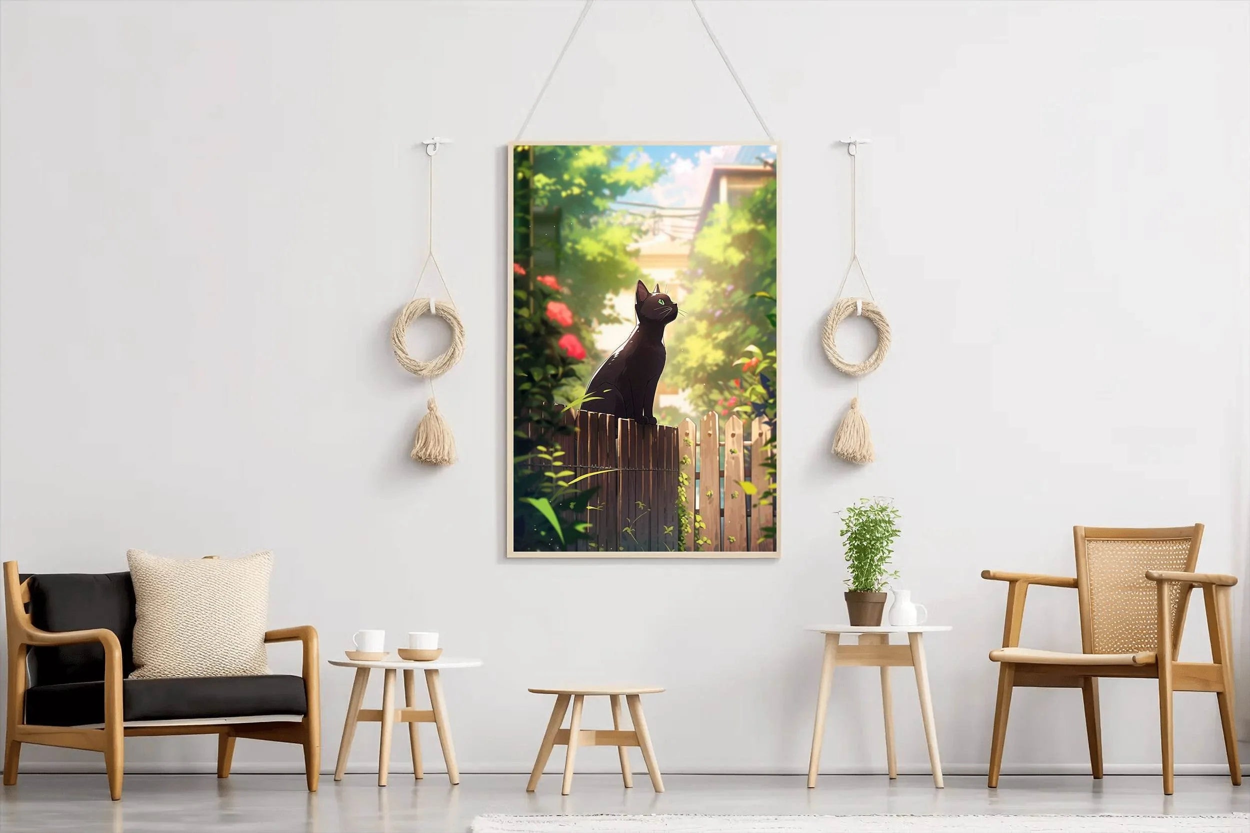 Beautiful Anime Cat Wall Art - beink online art store