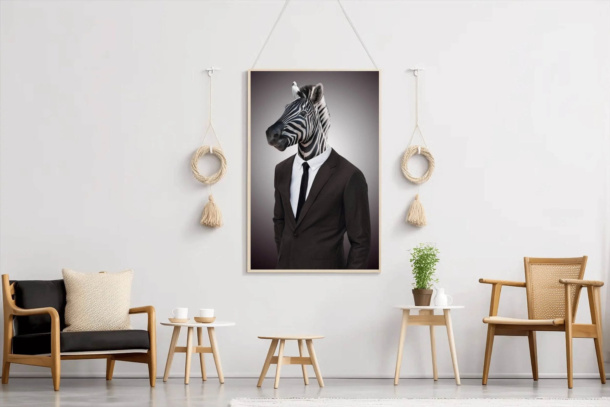 Wearing Suit Zebra Animal Wall Art - beink online art store
