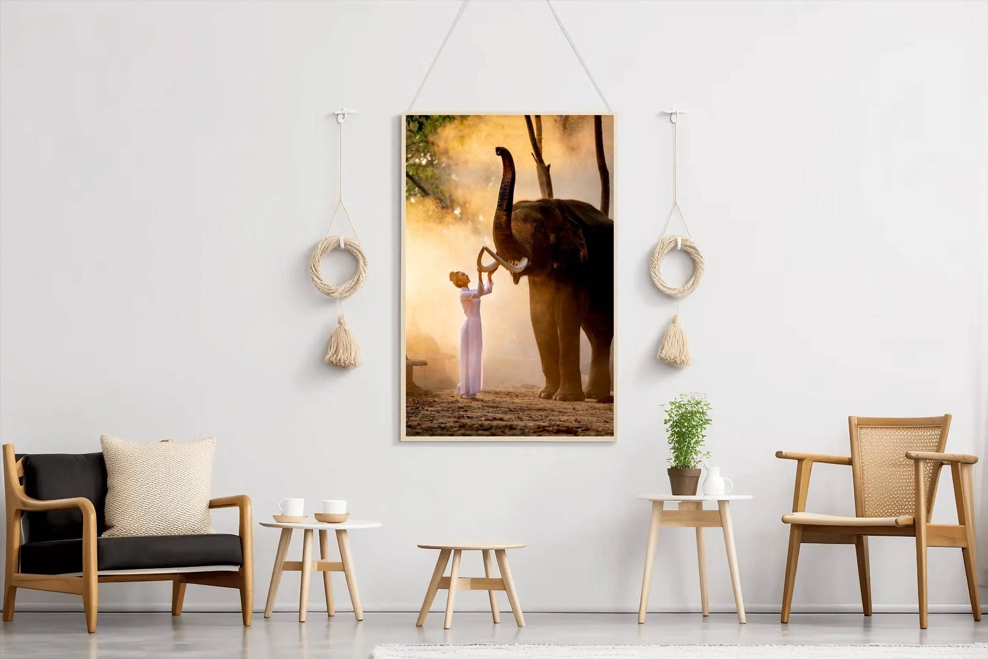 Women and Elephant Animal Wall Art - beink online art store