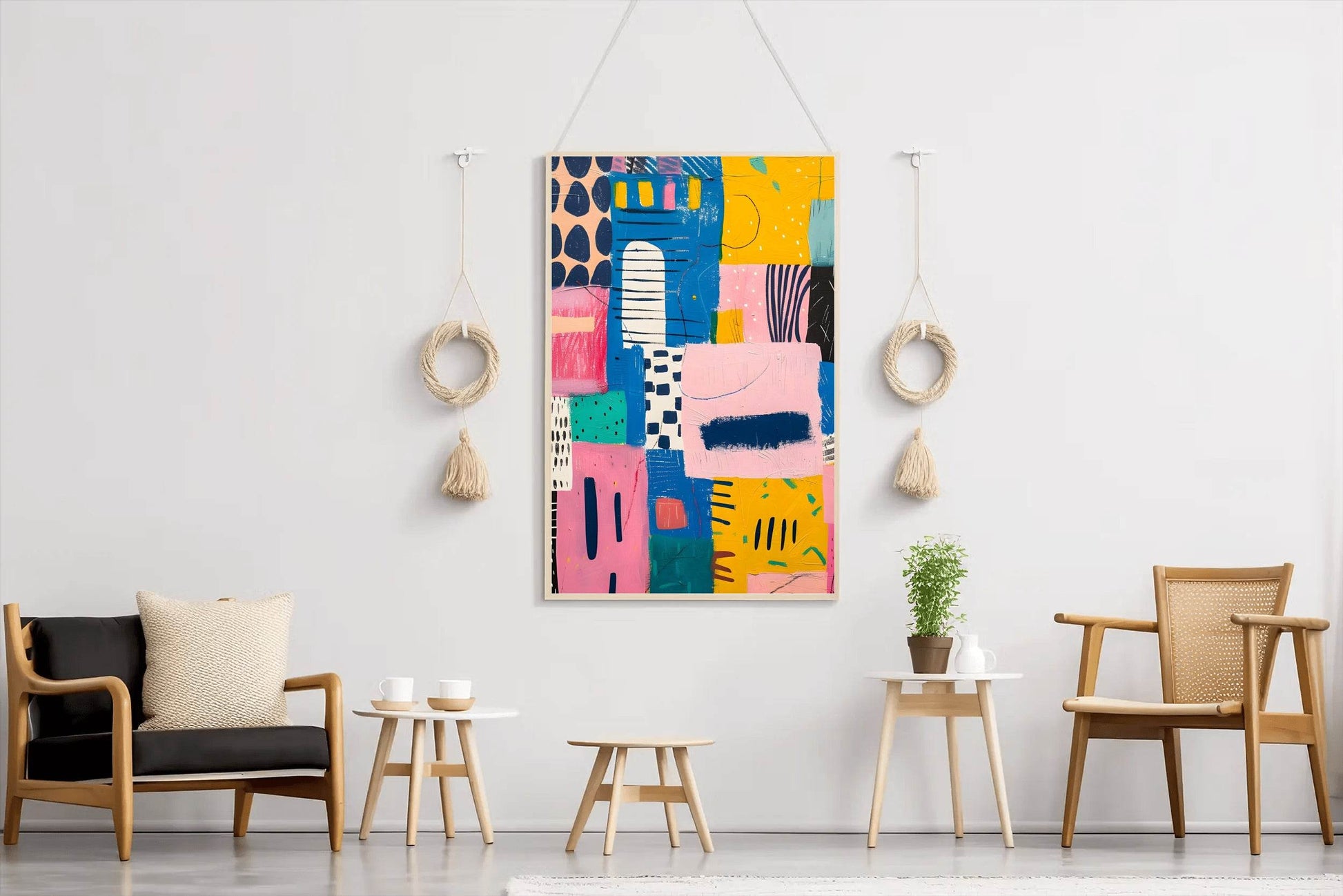 Colorful Abstract Paint Patches Digital Art - beink online art store