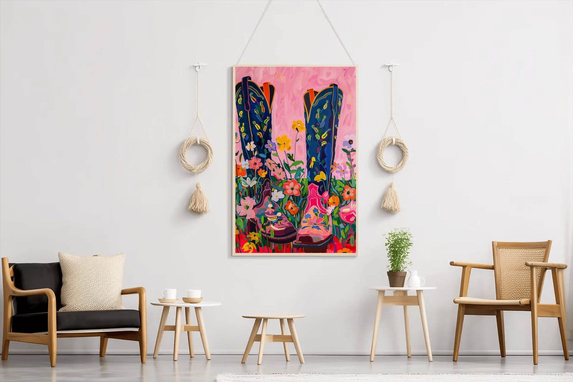 Cowboy Boots and Flower Blooms - beink online art store