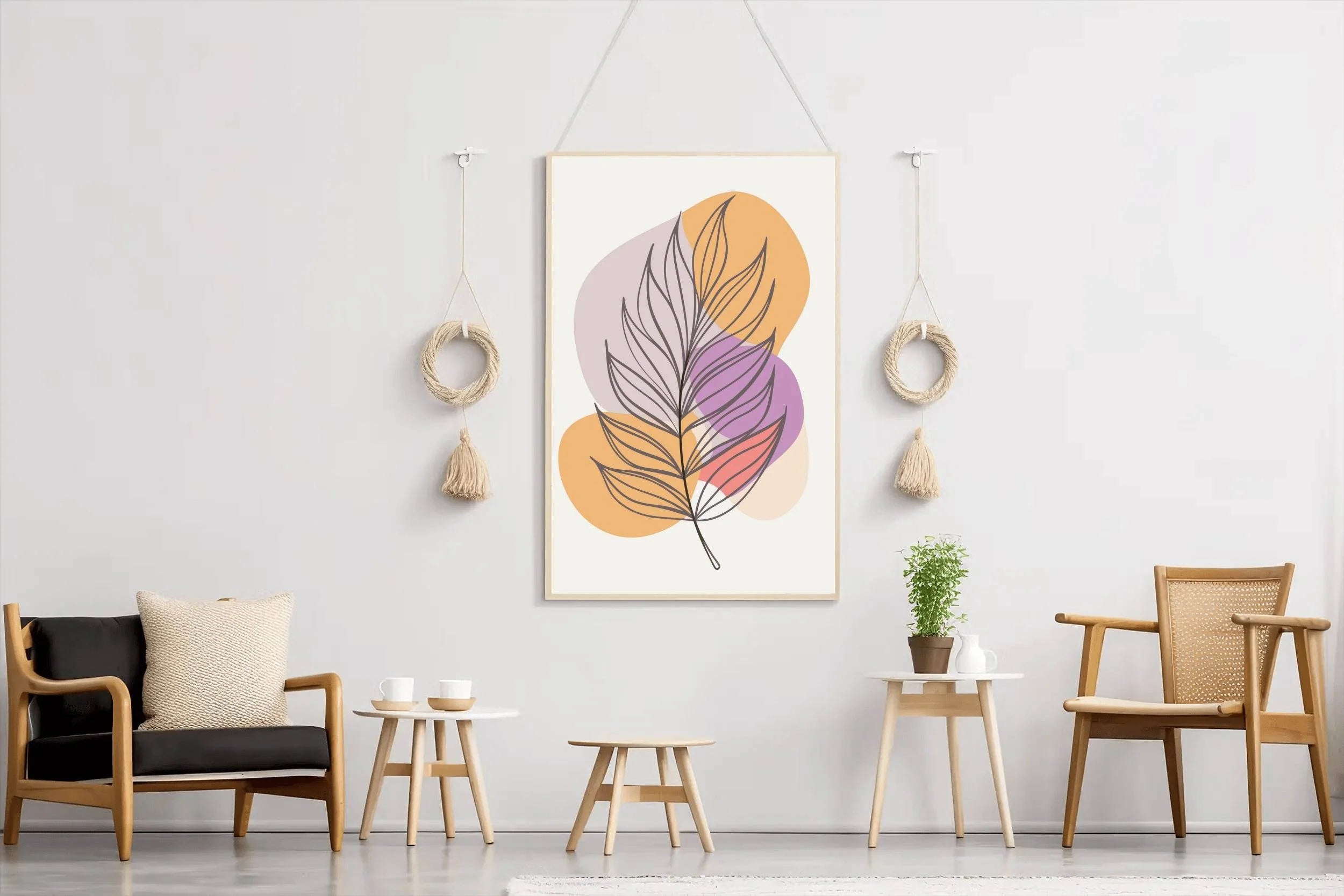 Minimal Design Of Fern Leaves Wall Art - beink online art store