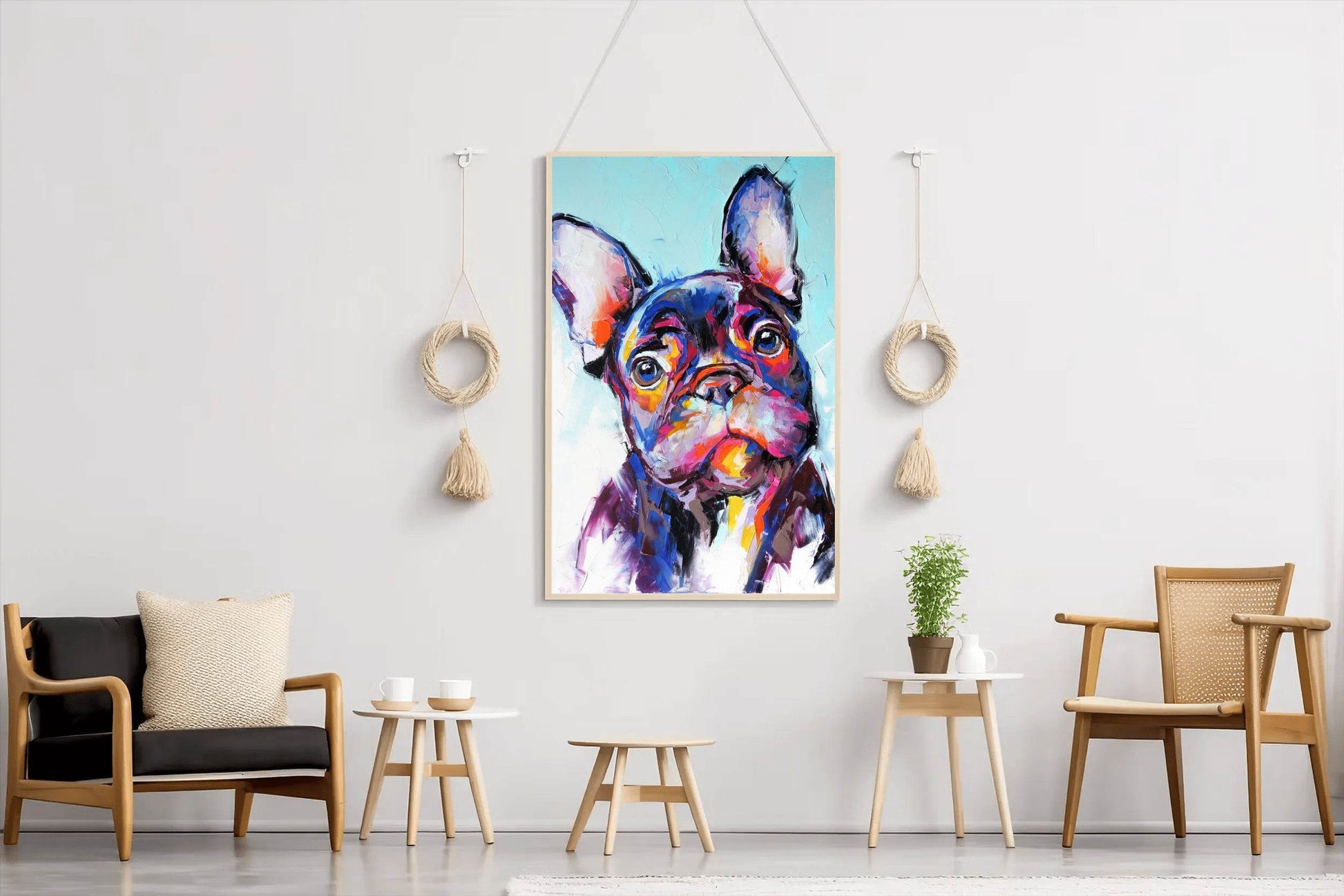 Colorful Painting of French Bull Dog - beink online art store